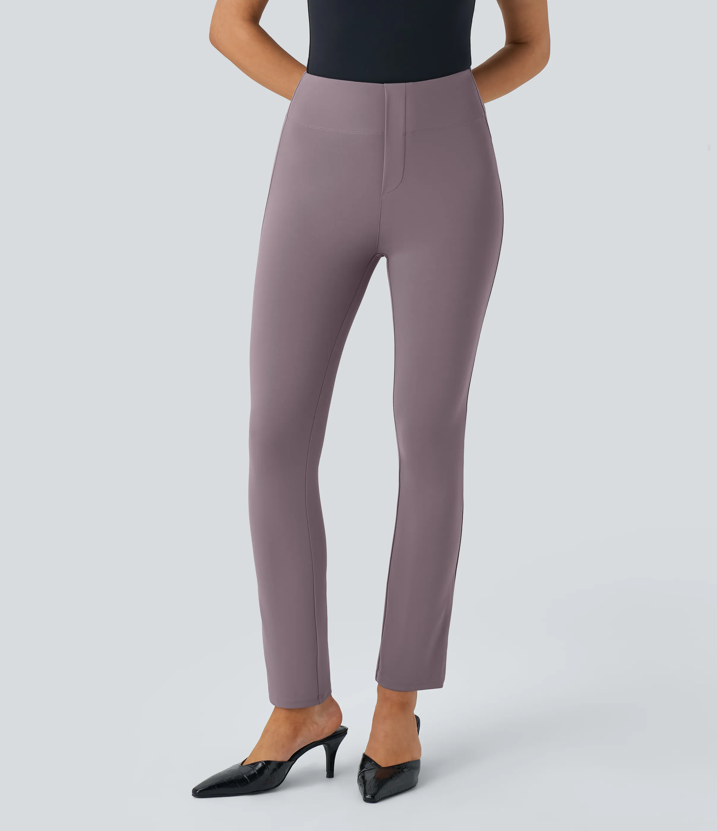 Halara Pantalón Halara Flex™ oficina ajustado tiro alto bolsillo lateral posterior - Moonscape - M(7/8) sold by Halara product image thumbnail 4