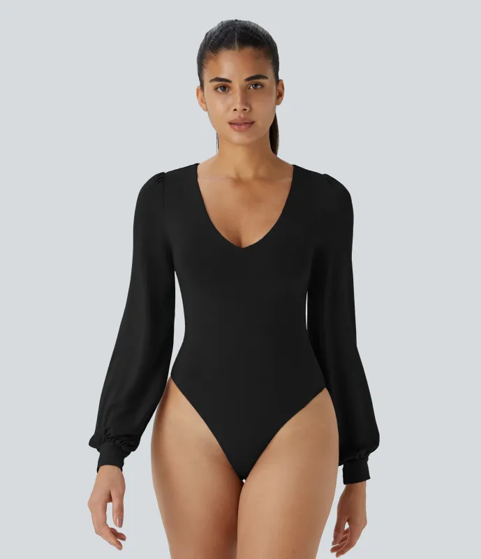 Halara Body traje oficina botón manga larga cuello V - Black - XL sold by Halara