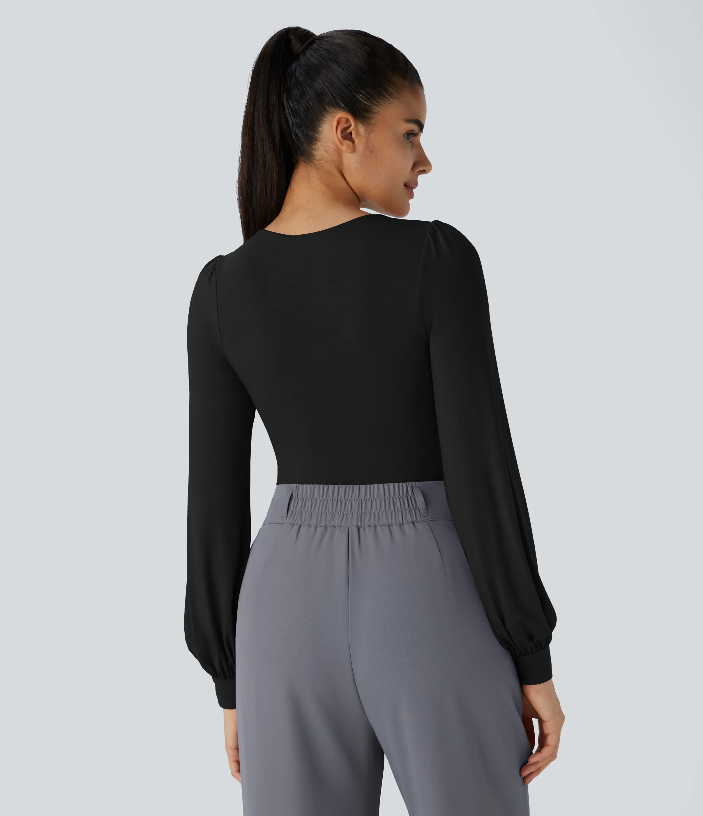 Halara Body traje oficina botón manga larga cuello V - Black - S sold by Halara product image thumbnail 3