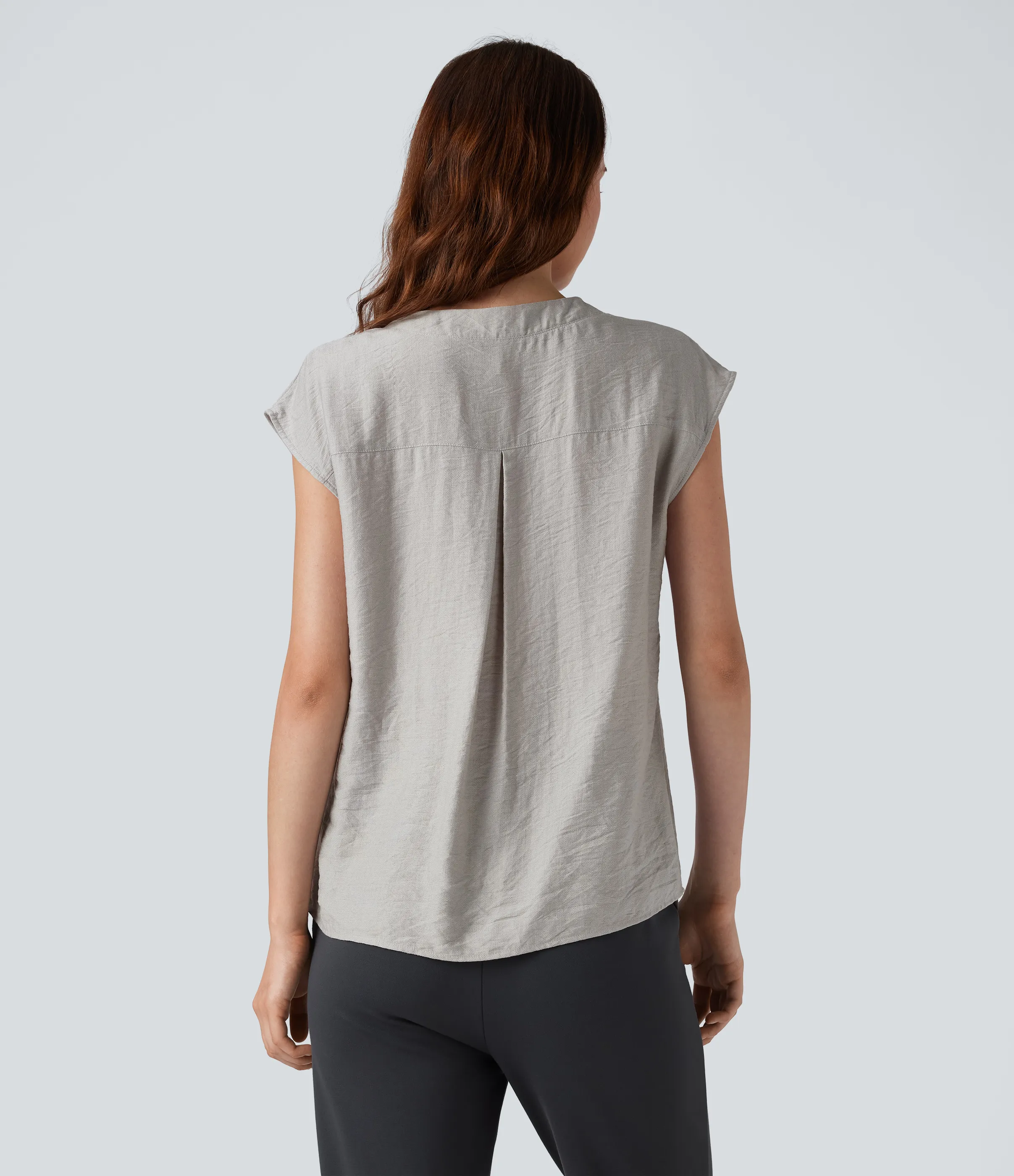 Halara Blusa de oficina de manga corta con botones decorativos y cuello en V - Dawn Blue - XS sold by Halara product image thumbnail 3