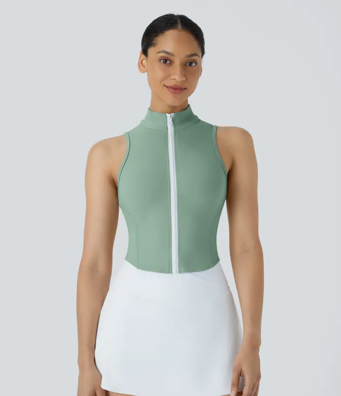 Halara Top sin mangas con cremallera frontal - Hedge Green - L sold by Halara
