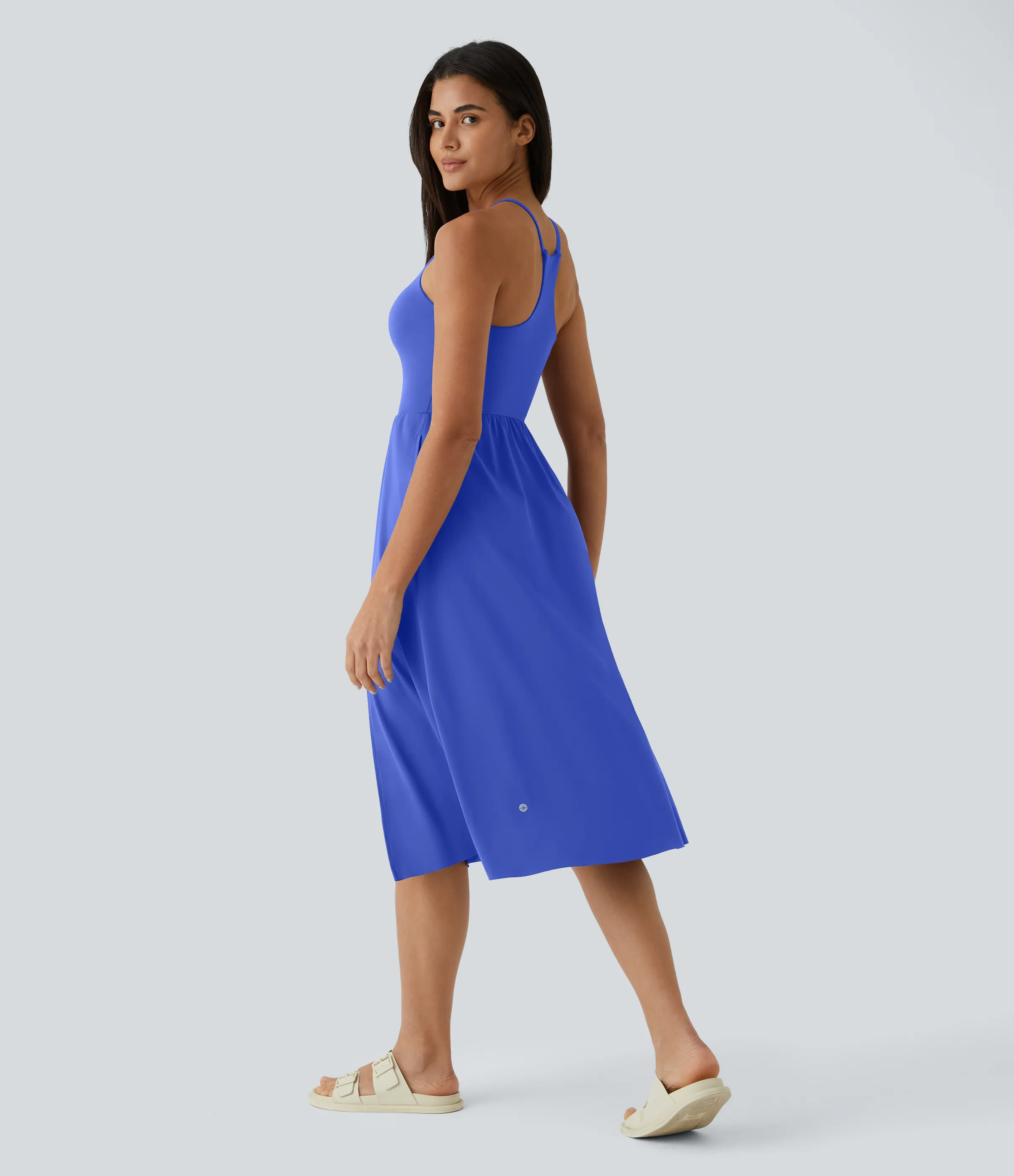 Halara Vestido midi bolsillo lateral espalda cruzada - Aster Blue - L sold by Halara product image thumbnail 3