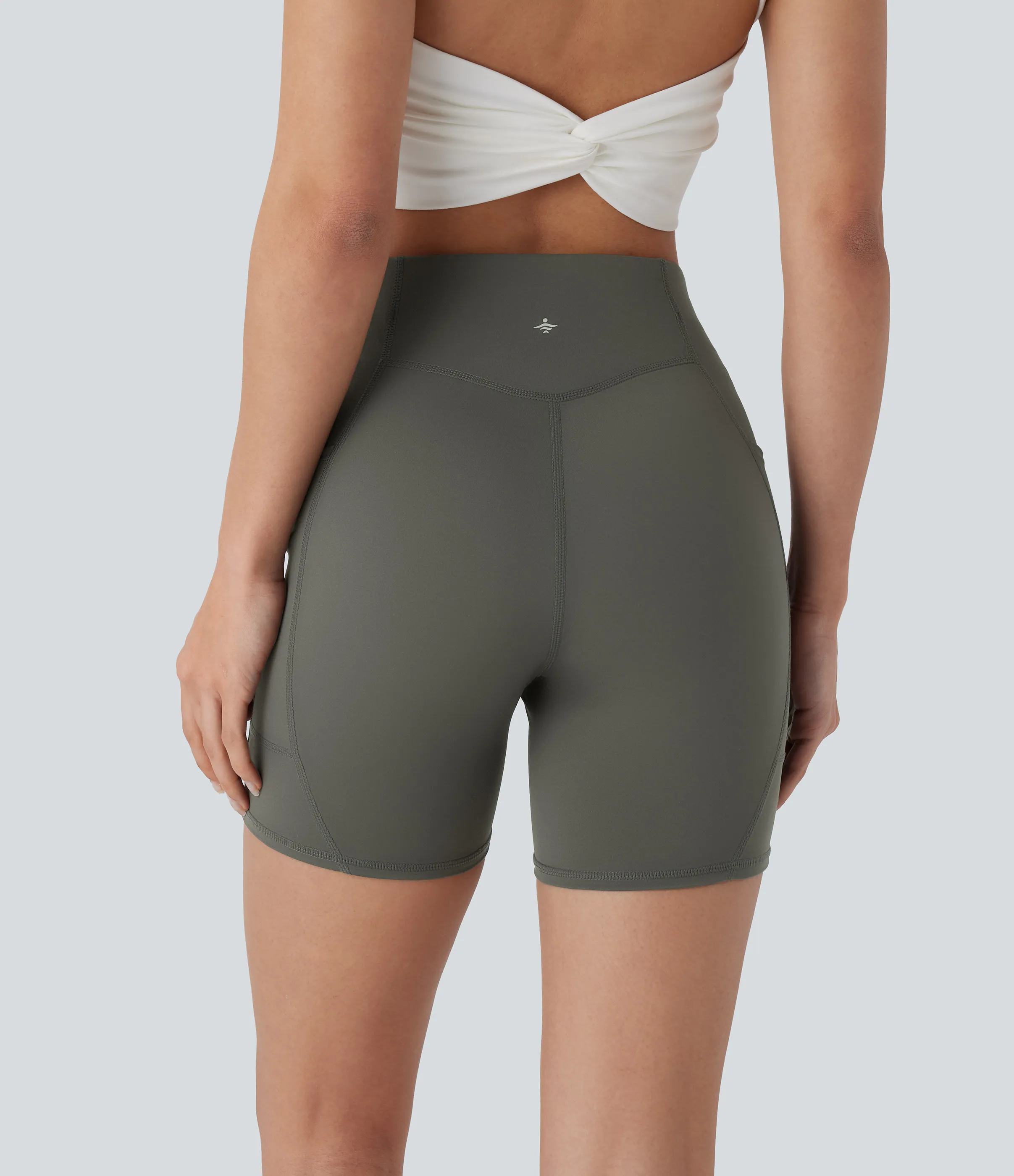 Halara Pantalón corto ciclista entrenamiento tiro alto bolsillo lateral 12.5cm - Lime Light Green - XS sold by Halara product image thumbnail 3