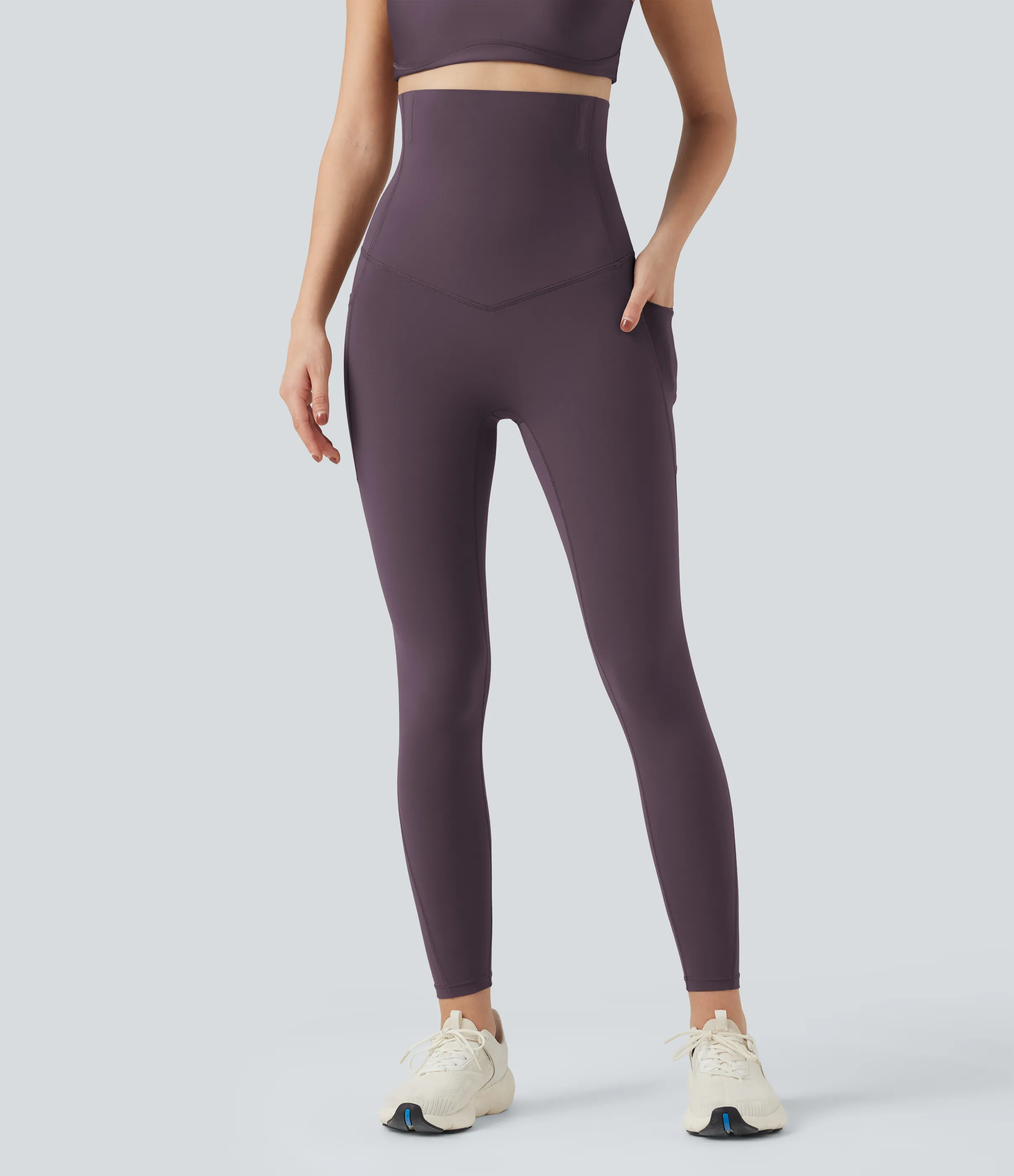 Halara Leggings moldeadores Halara UltraSculpt™ de tiro alto con diseño con control de abdomen y bolsillos - Night's Purple - XS(7/8) sold by Halara product image thumbnail 4