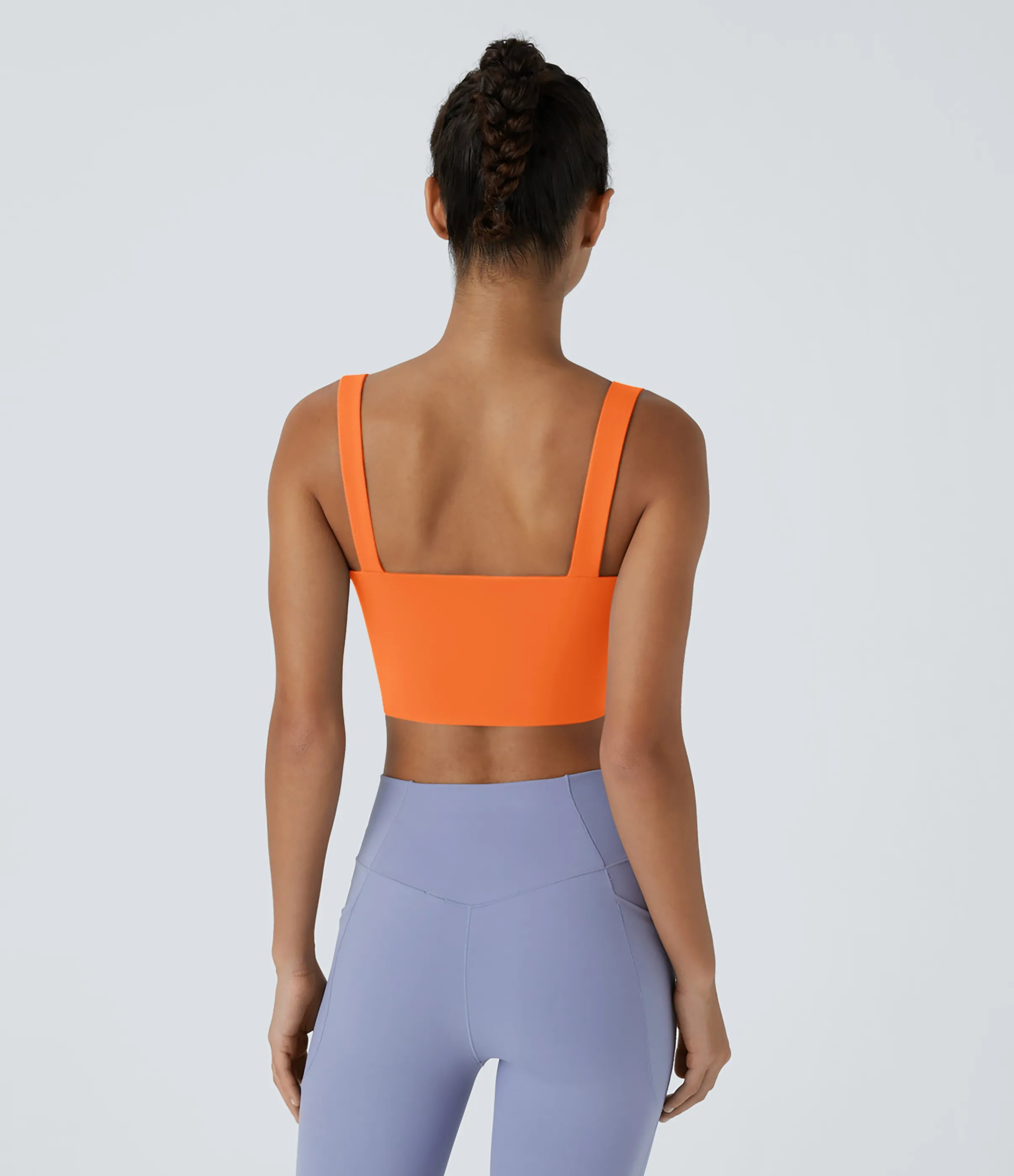 Halara Brasier deportivo de yoga SoftlyZero™ Airy de sujeción baja con abertura y tacto fresco-UPF51+ en copas D-F - Exotic Orange - S sold by Halara product image thumbnail 3