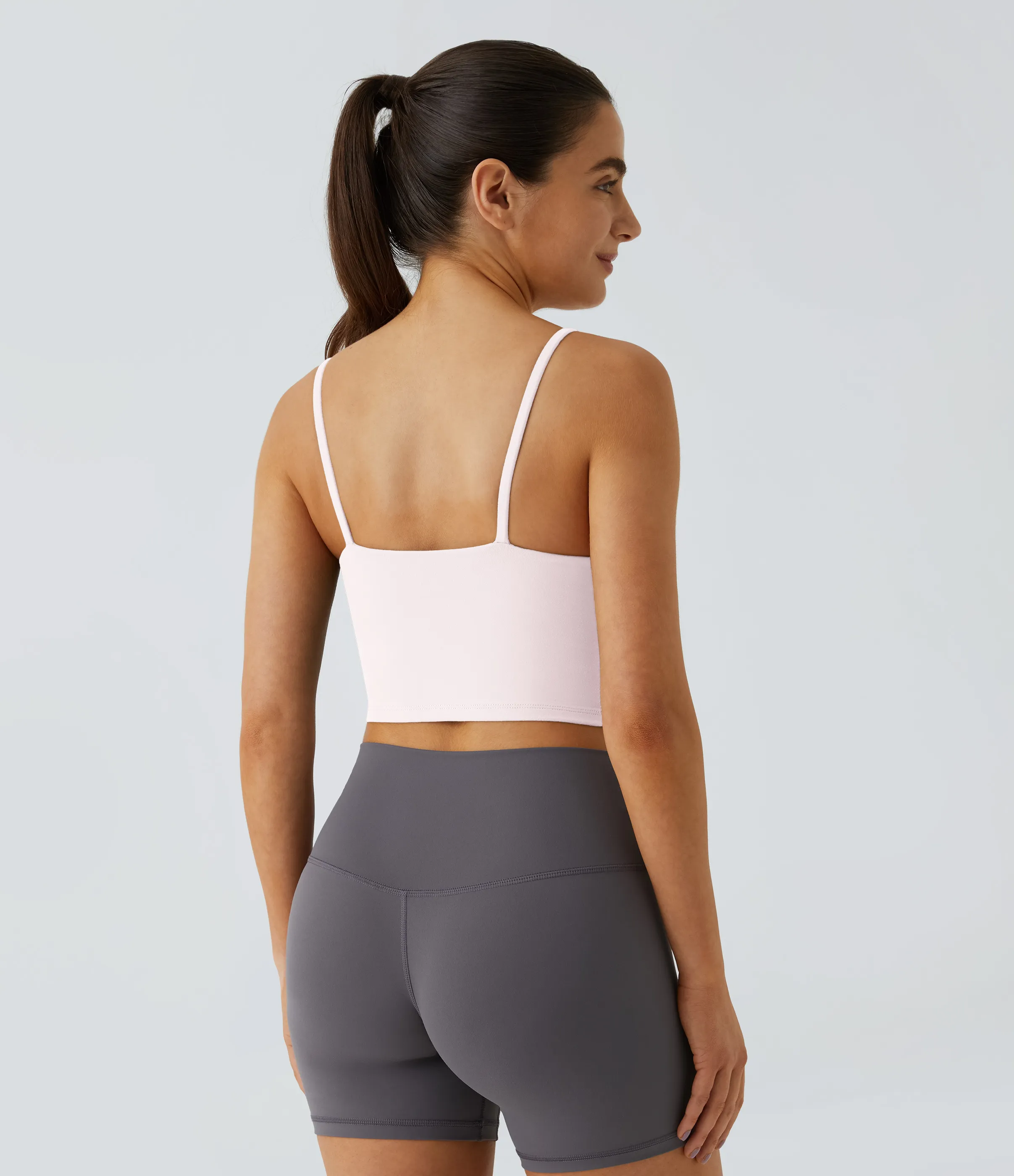 Halara Vestido lencero casual de punto acanalado con cuello en V y vuelo - Primrose Pink - M sold by Halara product image thumbnail 3