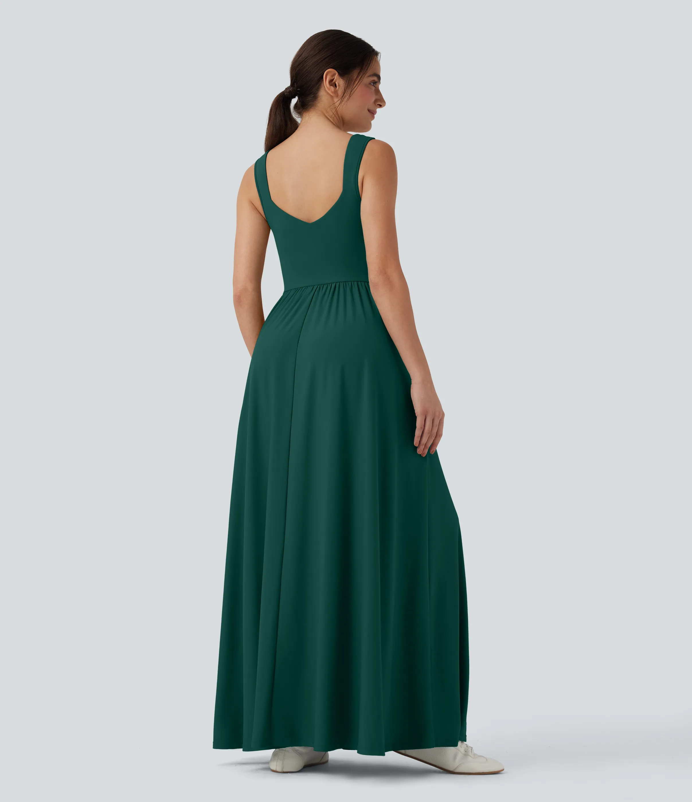 Halara Vestido largo maxi casual fluido con bolsillos - Rain Forest - S sold by Halara product image thumbnail 3