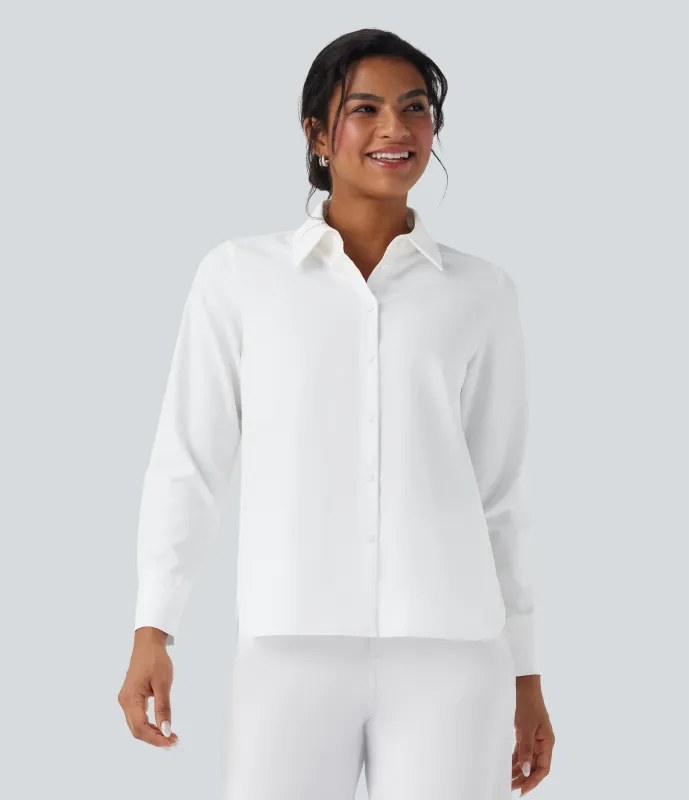 Halara Camisa de oficina de manga larga lisa - White - S sold by Halara