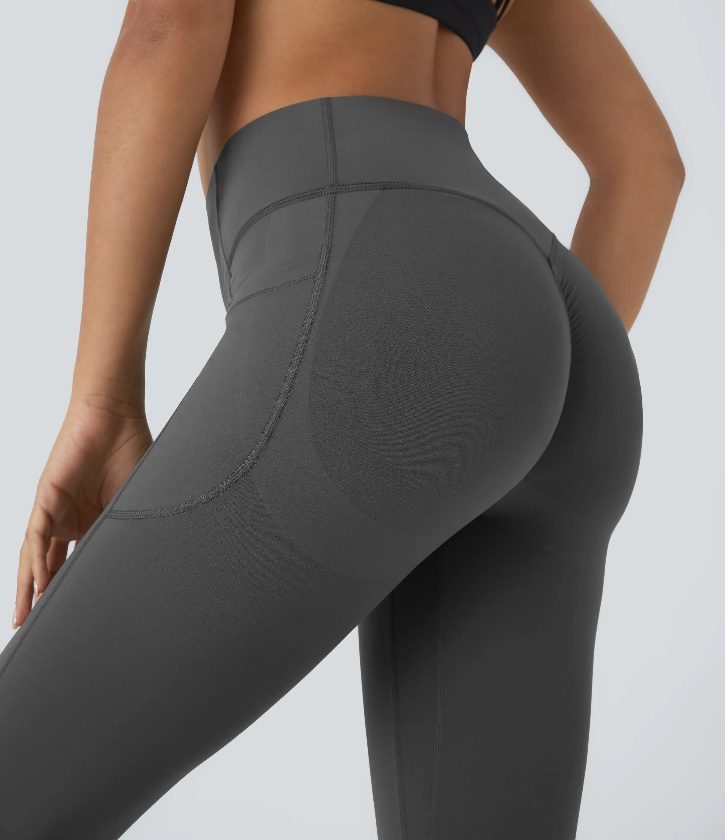 Halara Leggings SoCinched UltraSculpt capri moldeador tiro alto bolsillo lateral control abdomen realce glúteo - Volcanic Ash - L sold by Halara product image thumbnail 5