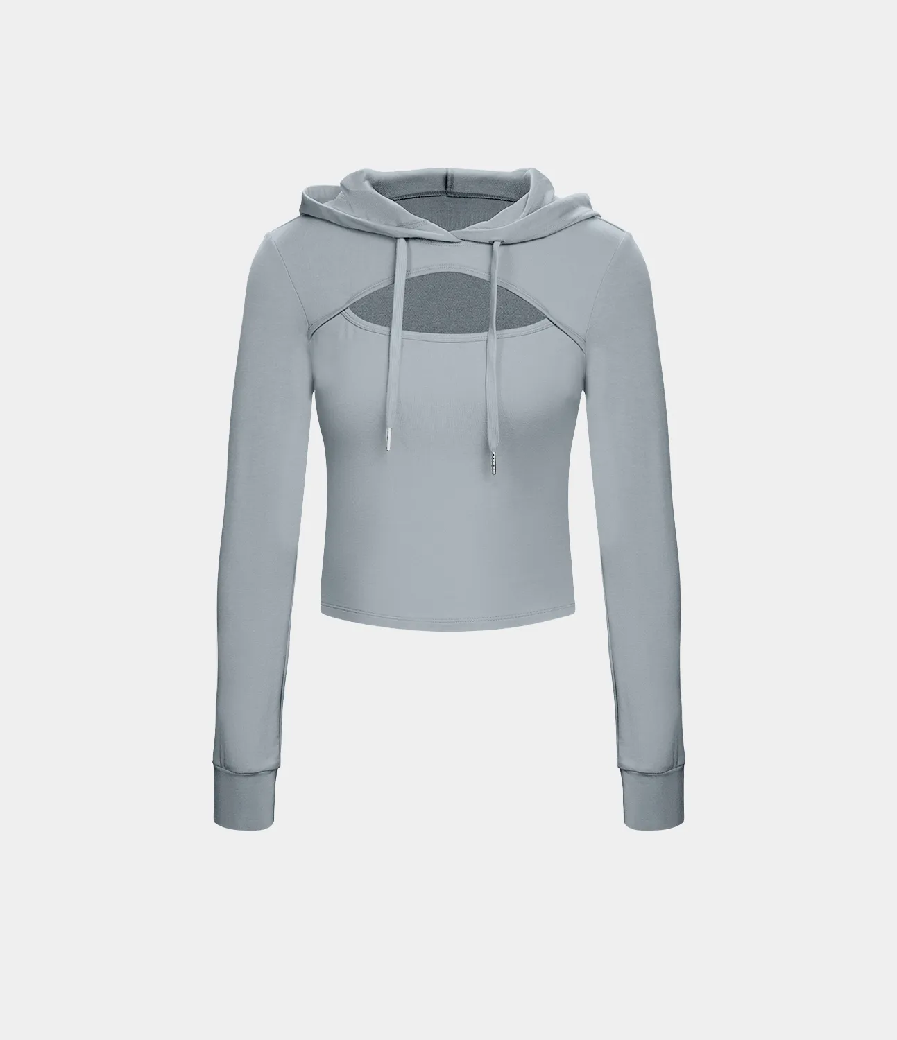 Halara Sudadera con capucha informal y cordón recortado - Mist Grey - XS sold by Halara product image thumbnail 5