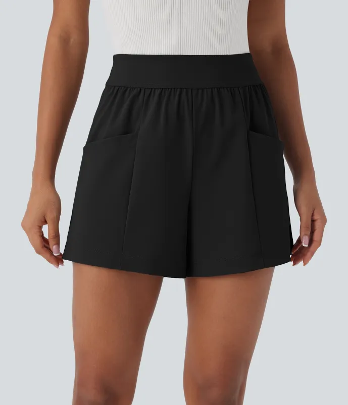 Halara Pantalón corto oficina tiro alto bolsillo lateral 12.5cm - Black - XS sold by Halara