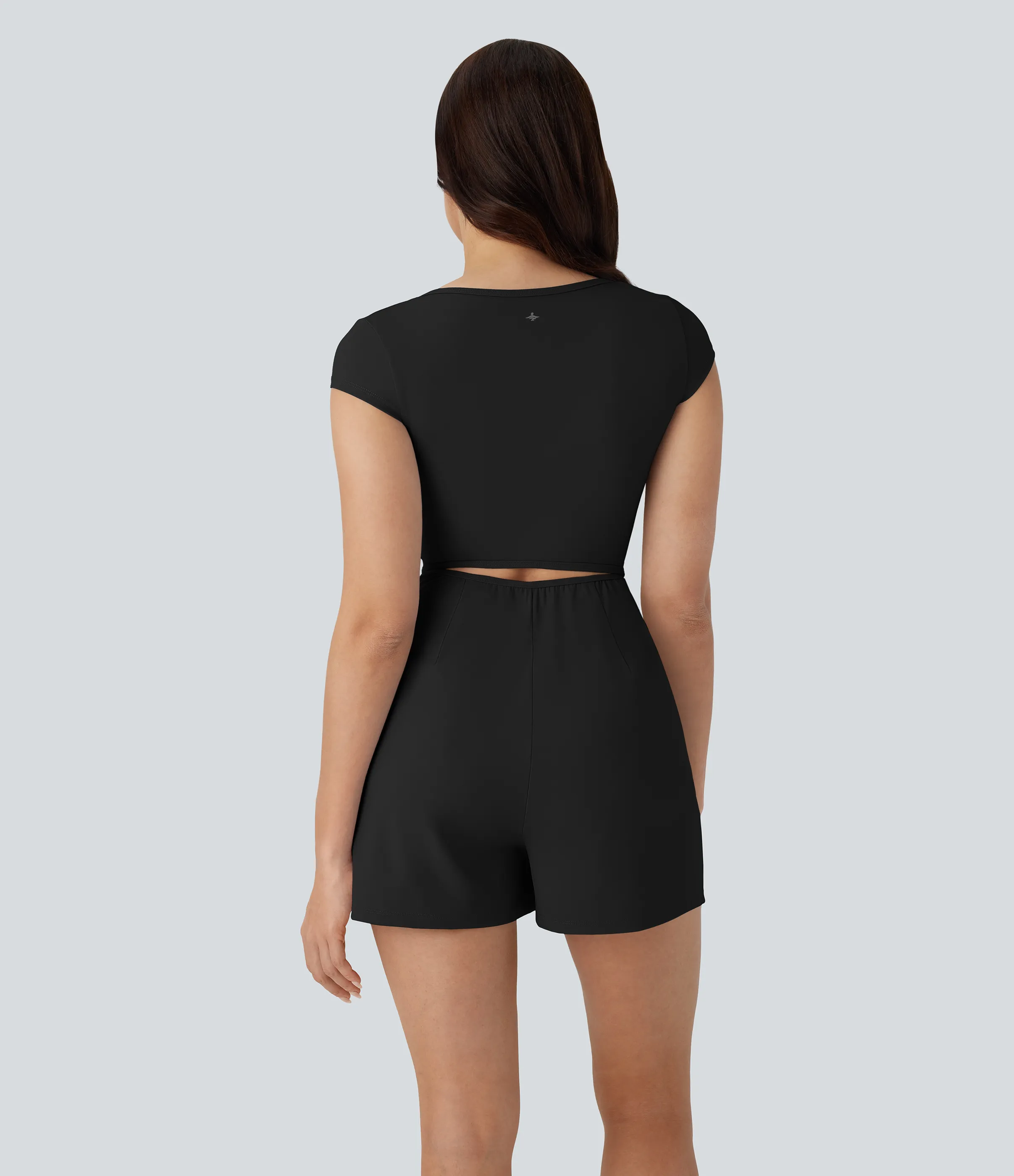 Halara Mono Softlyzero™ Airy yoga cuello U manga corta bolsillo lateral tacto fresco - Easy Peezy - Black - L sold by Halara product image thumbnail 3