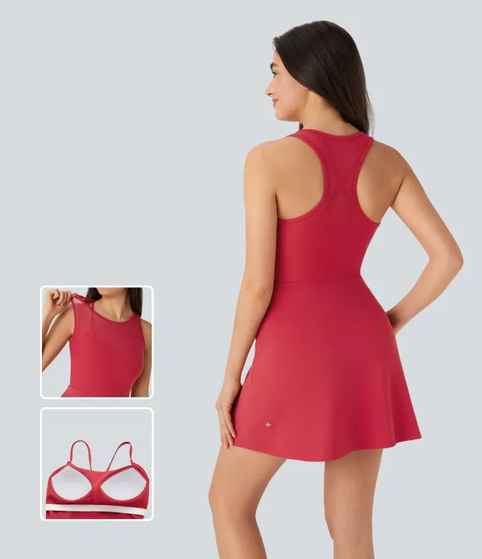 Halara Minivestido de tenis SpeedWave™ de secado rápido con espalda cruzada y malla en contraste - Poinsettia - S sold by Halara