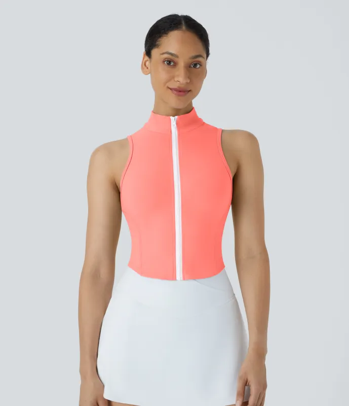 Halara Top sin mangas con cremallera frontal - Fusion Coral - XS sold by Halara