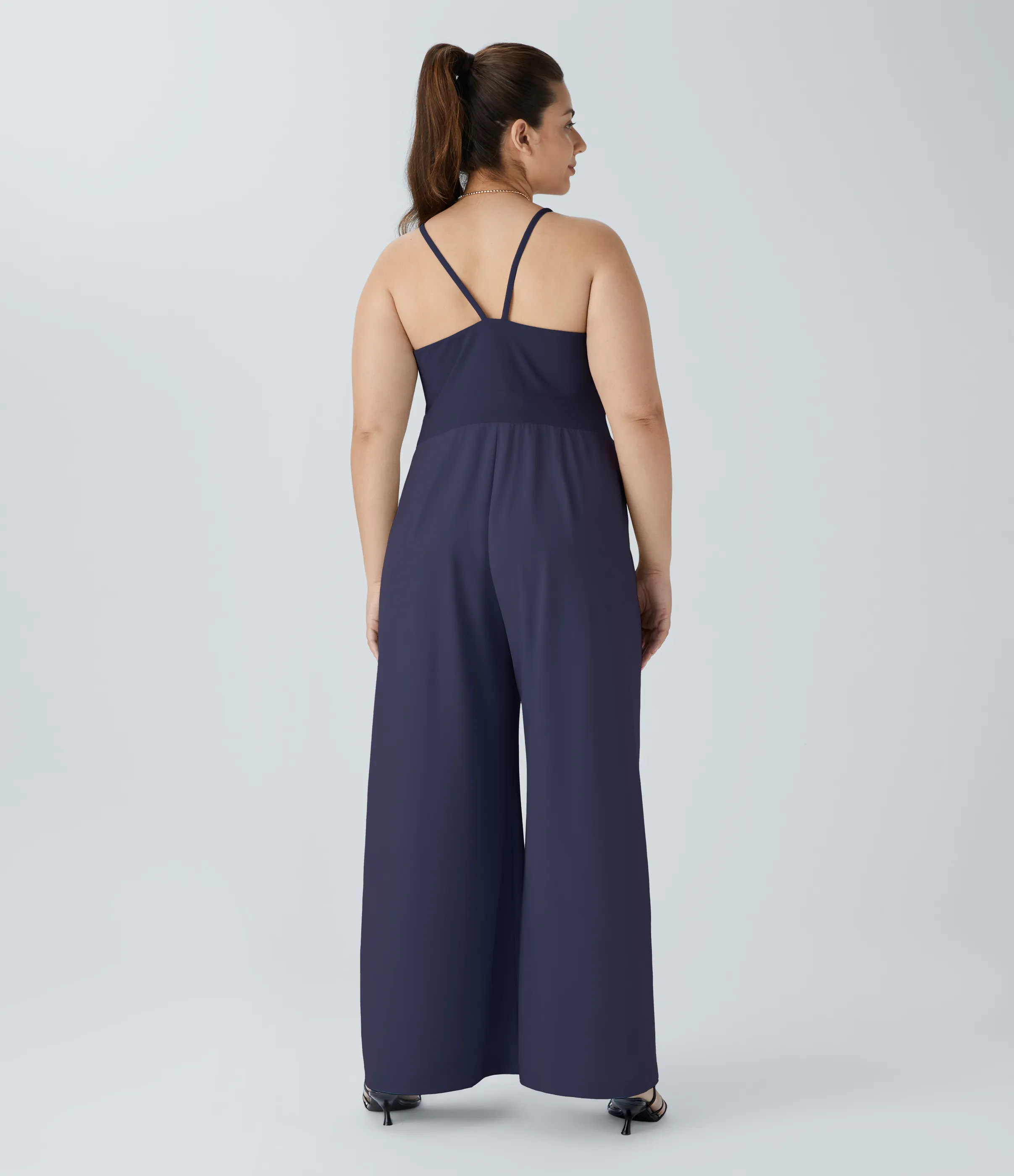 Halara Mono Breezeful™ sin espalda cremallera lateral invisible bolsillo cremallera pierna ancha secado rápido resort talla grande - Patriot Blue - 3X sold by Halara product image thumbnail 3