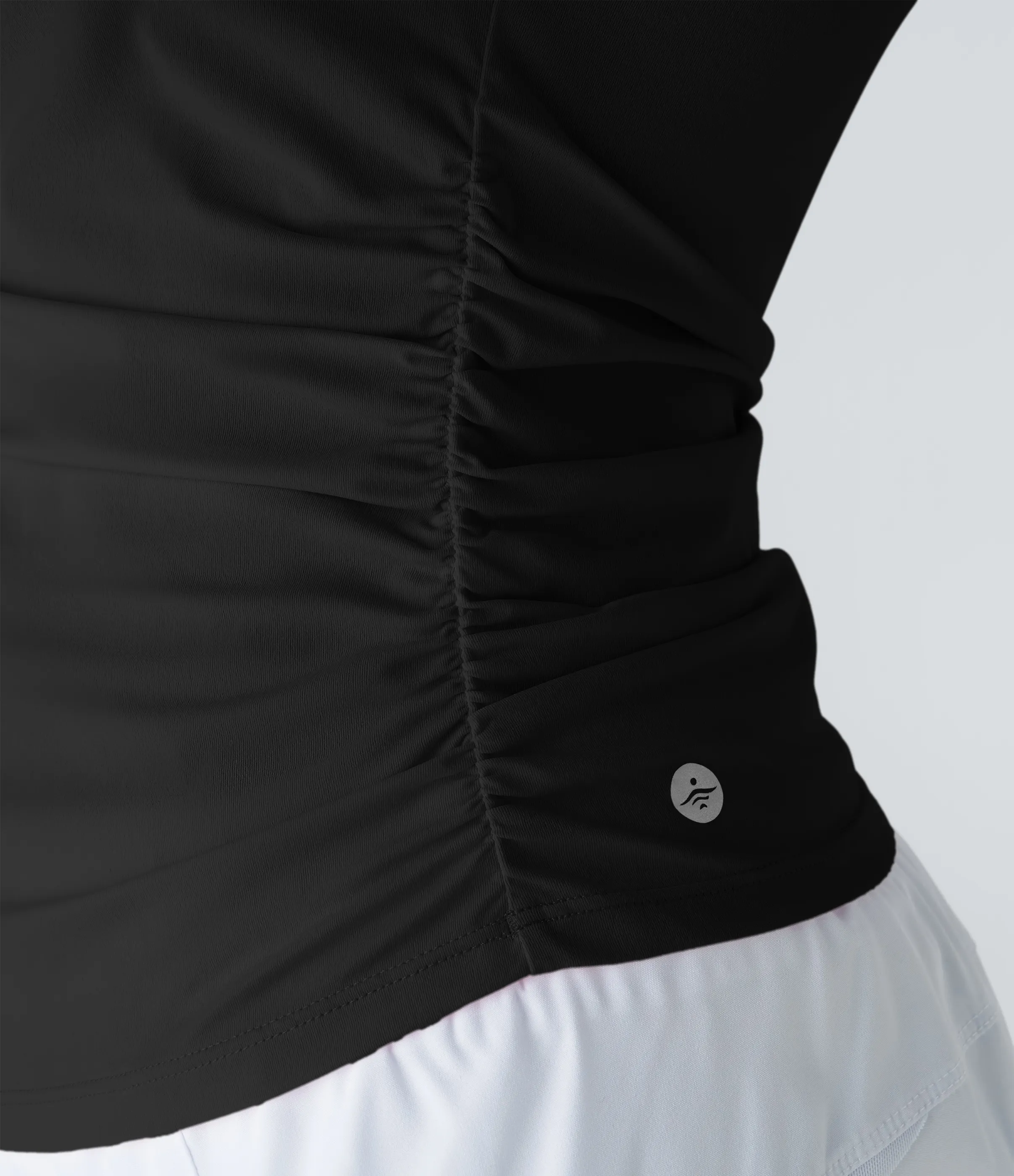 Halara Top deportivo entrenamiento secado rápido fruncido abertura manga corta - Black - L sold by Halara product image thumbnail 5