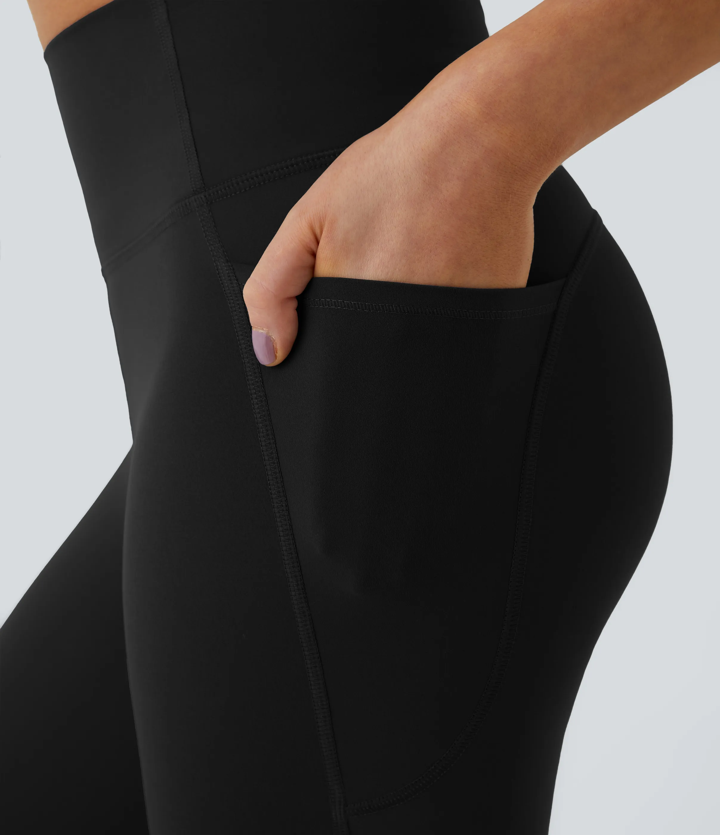 Halara Leggings capri SoCinched entrenamiento bolsillo lateral tiro alto - Black - L sold by Halara product image thumbnail 5