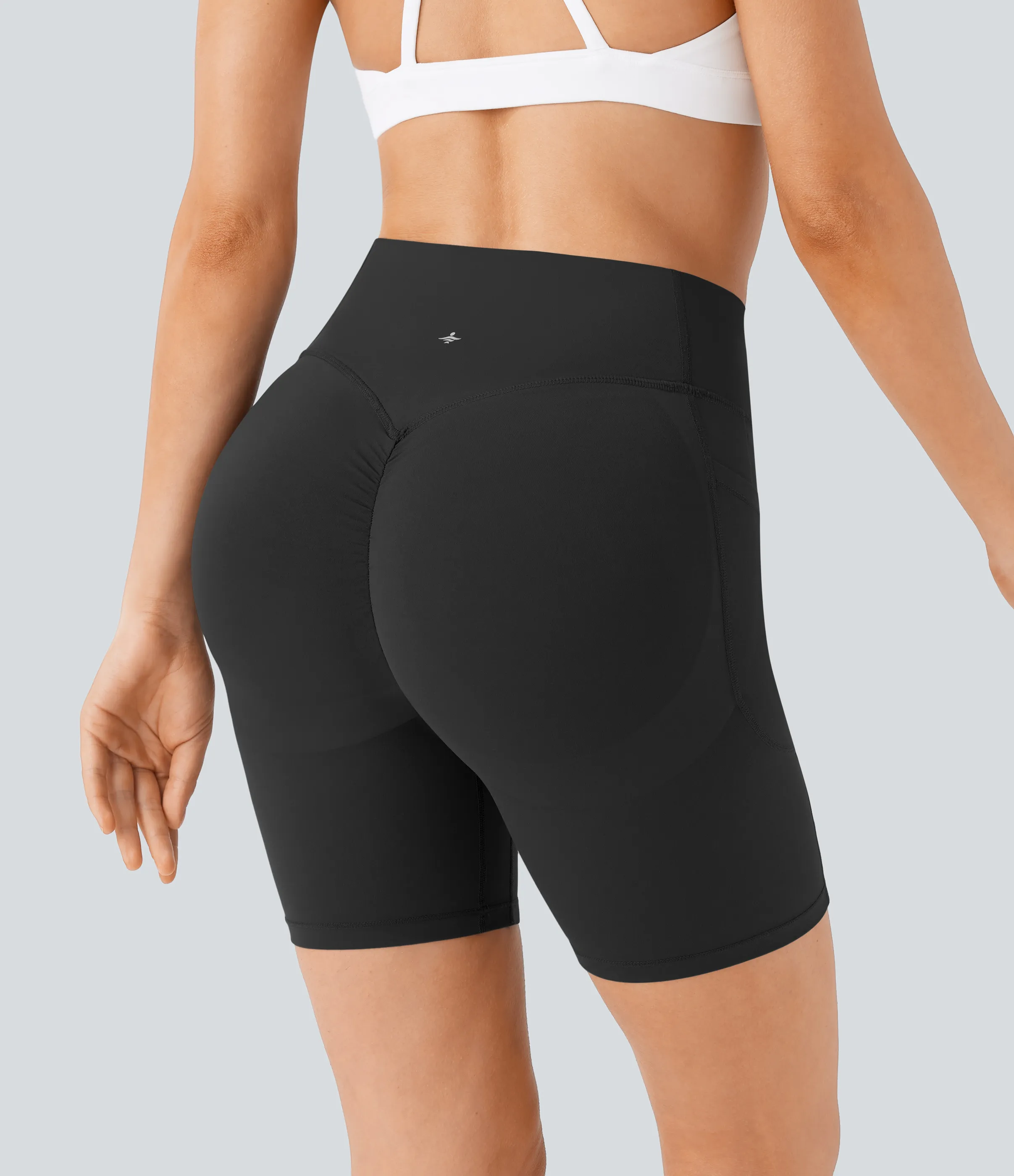 Halara Pantalón corto SoCinched UltraSculpt ciclista tiro alto realce glúteo bolsillo lateral entrenamiento 17.5cm - Black - M sold by Halara product image thumbnail 4