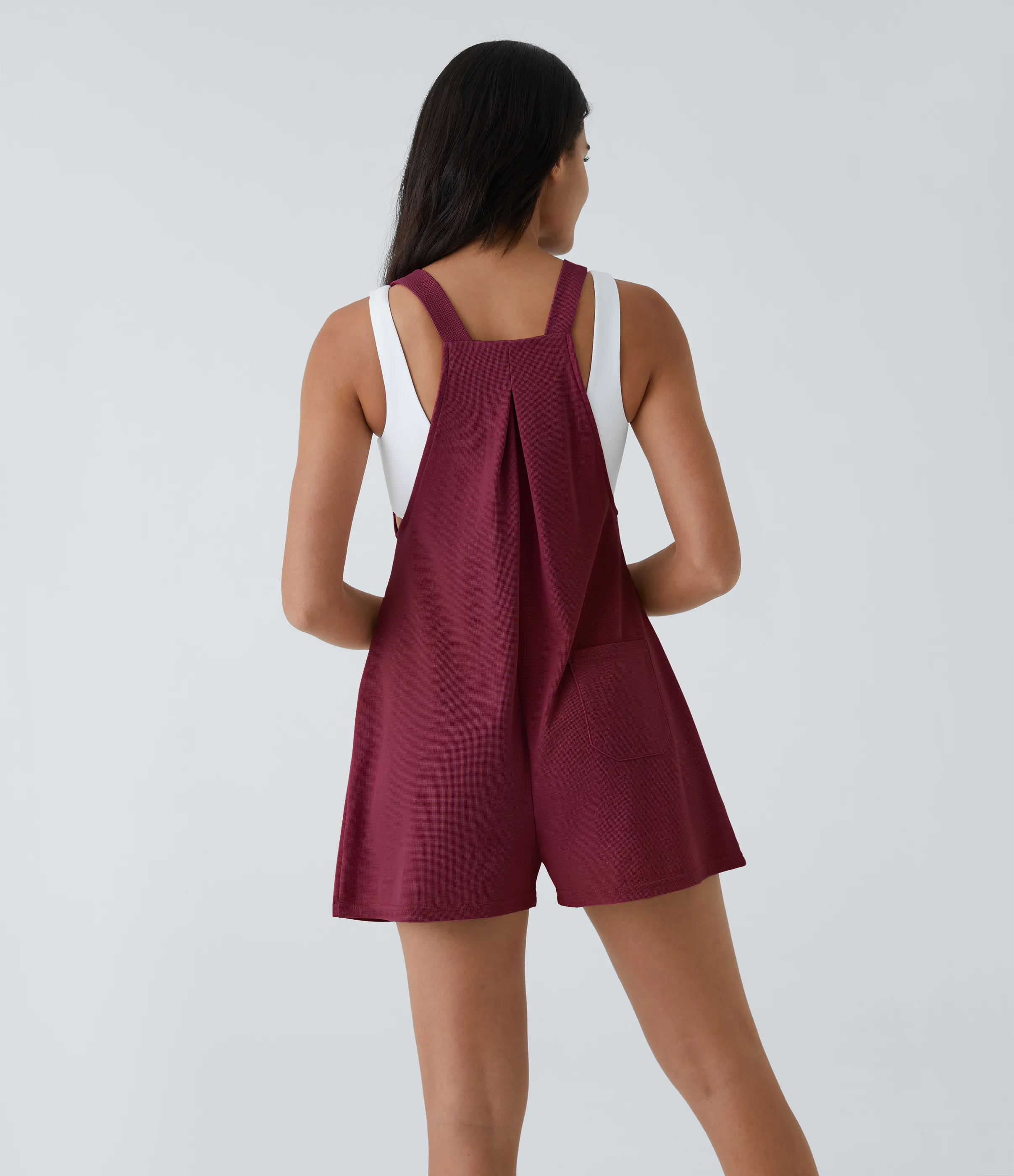 Halara Overol botón correa ajustable bolsillo múltiple gofre plisado - Anemone - L sold by Halara product image thumbnail 3