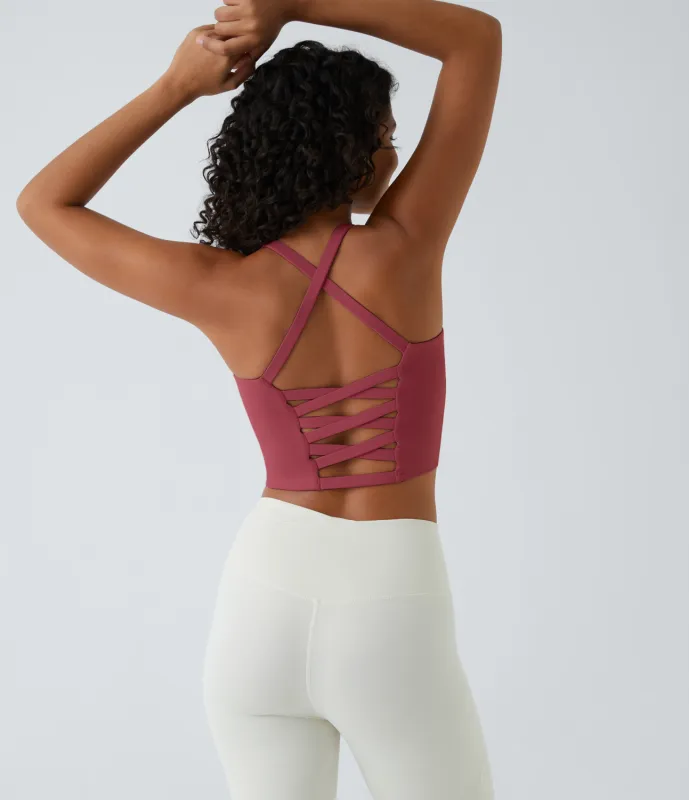 Halara Top corto de yoga en copas D-F - Dry Rose - XL sold by Halara