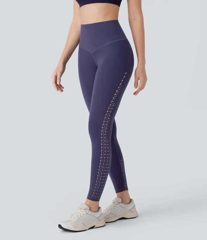 Halara Leggings SpeedWave™ SoCinched malla entrenamiento tiro alto perforada secado rápido control abdominal - Inkling - XL(7/8) made by Halara
