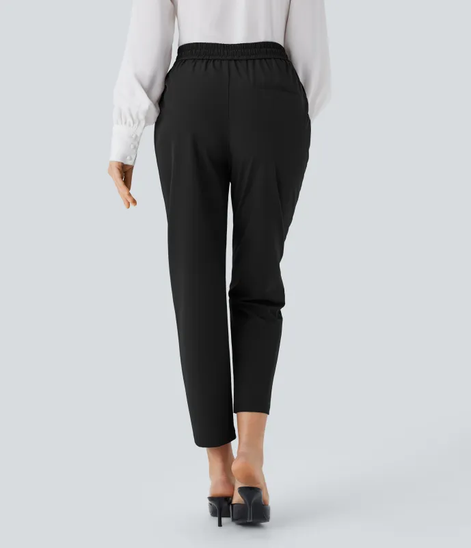 Halara Pantalón oficina térmico bolsillo lateral tiro alto resistente desgaste repelente agua - Black - XS(regular) sold by Halara