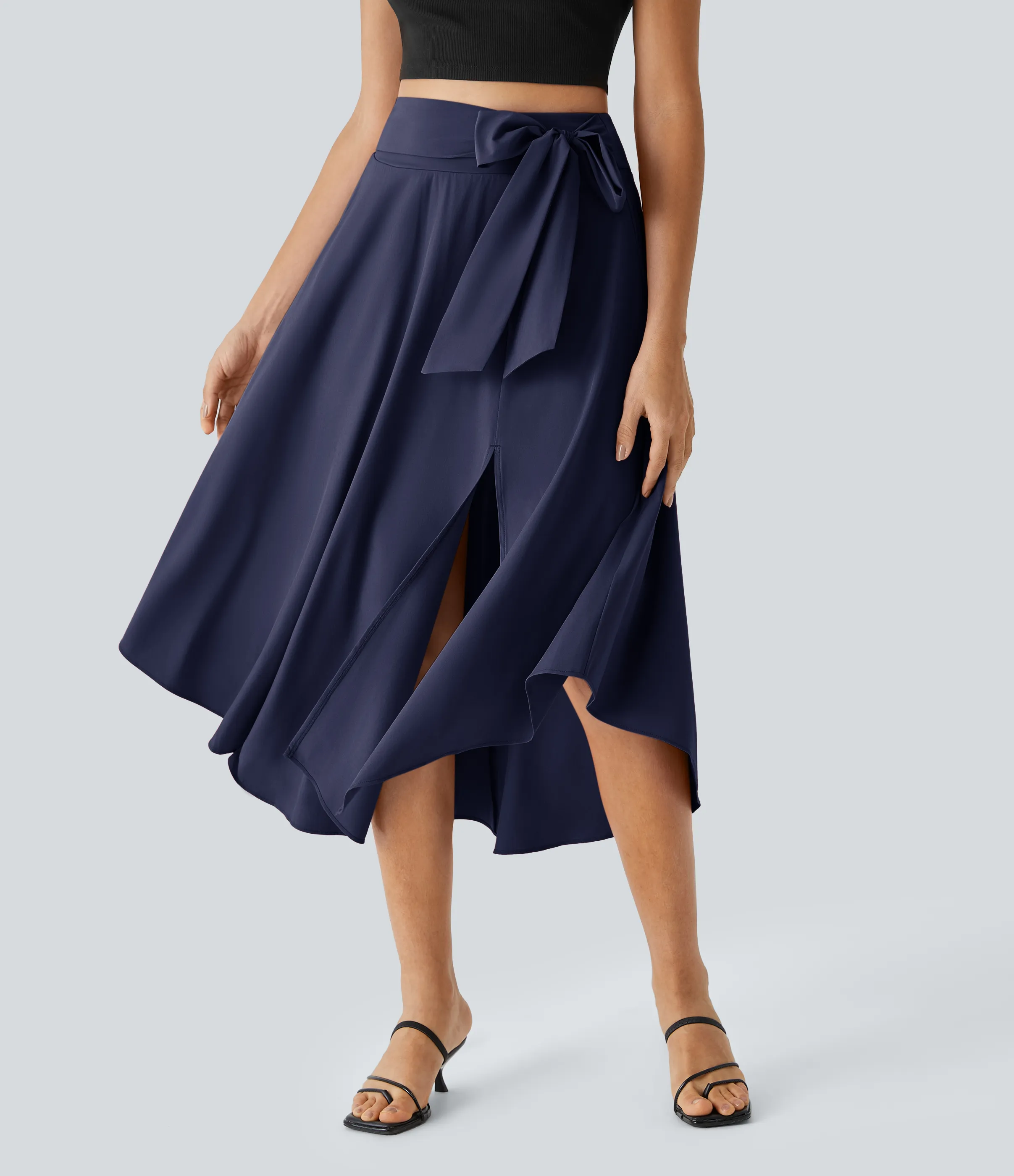 Halara Falda casual midi fluida Breezeful™ 2 en 1 con abertura lateral y tiro alto de secado rápido - Patriot Blue - XL(regular) sold by Halara product image thumbnail 2