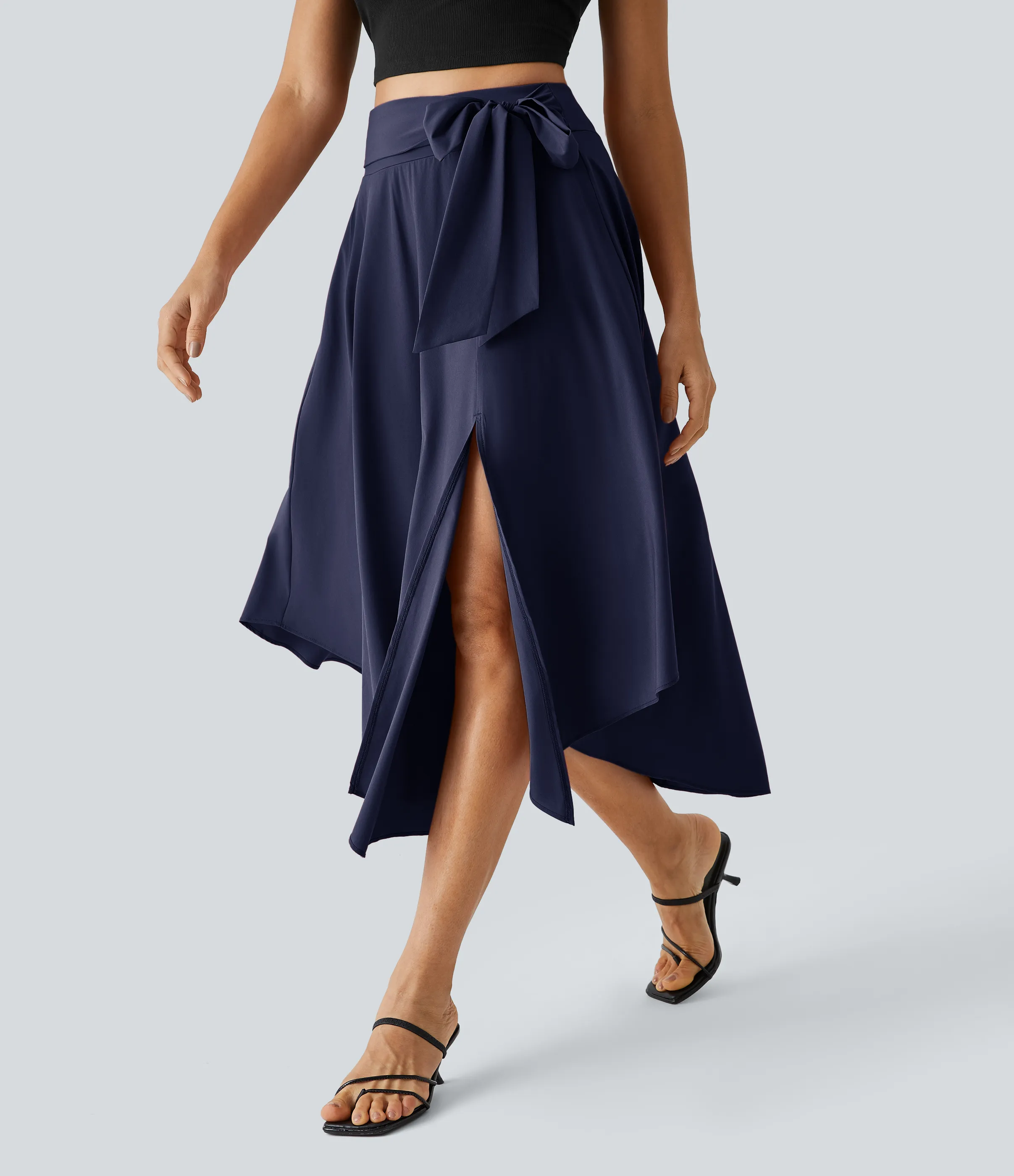 Halara Falda casual midi fluida Breezeful™ 2 en 1 con abertura lateral y tiro alto de secado rápido - Patriot Blue - XL(regular) sold by Halara product image thumbnail 4