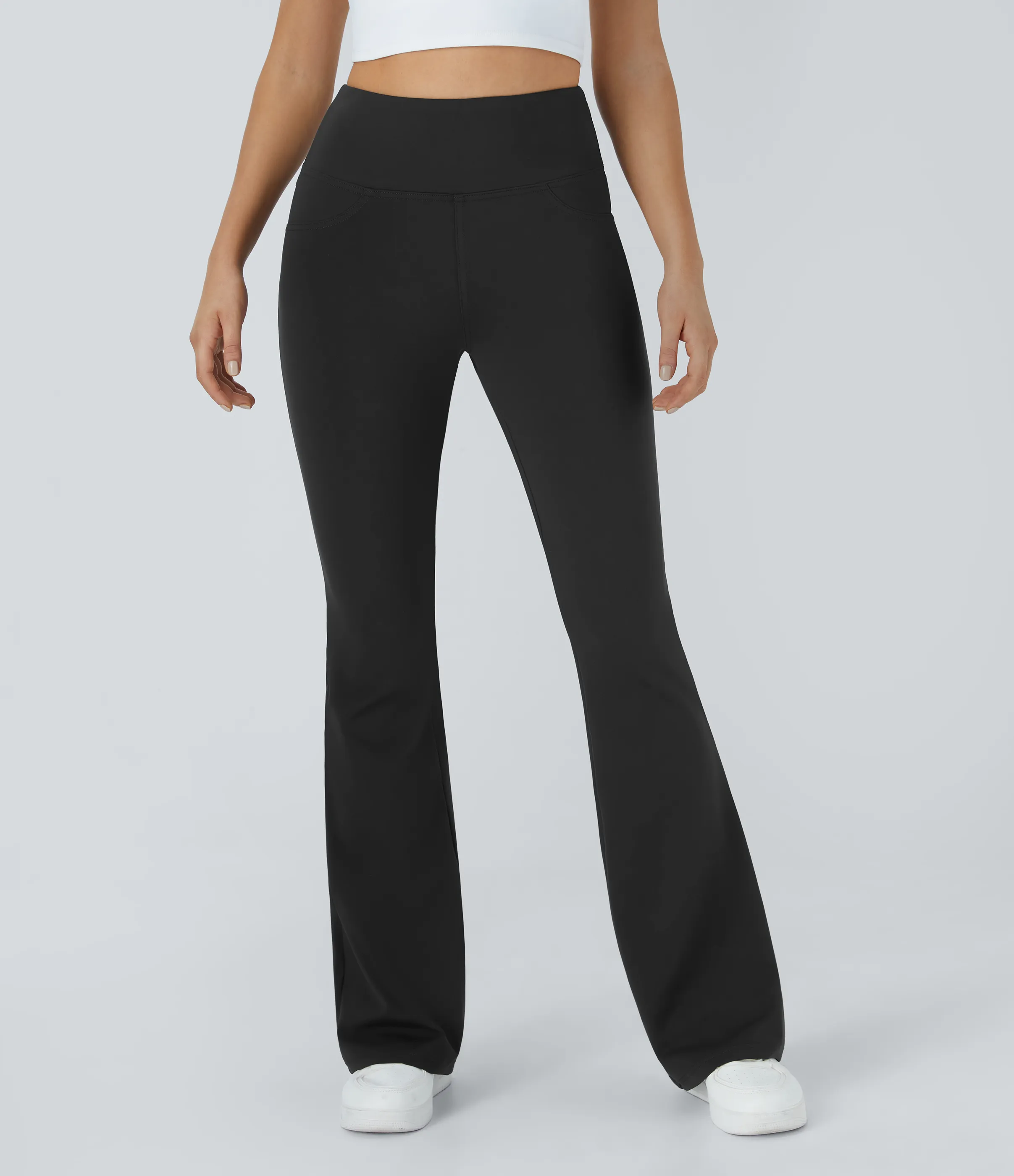 Halara Leggings de yoga acampanados de tiro alto con bolsillos - Black - L(tall) sold by Halara product image thumbnail 4