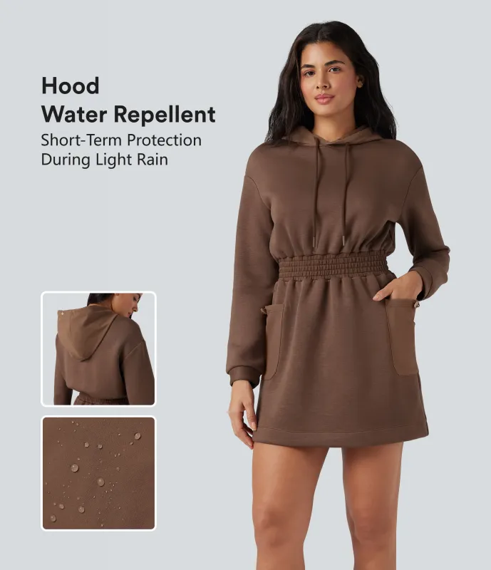 Halara Minivestido deportivo de senderismo de manga larga con capucha, cordón ajustable y bolsillos - Cocoa Brown - S sold by Halara