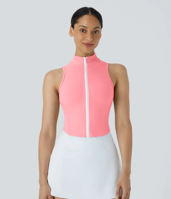 Halara Top sin mangas con cremallera frontal - Dreamy Peach Pink - XS sold by Halara