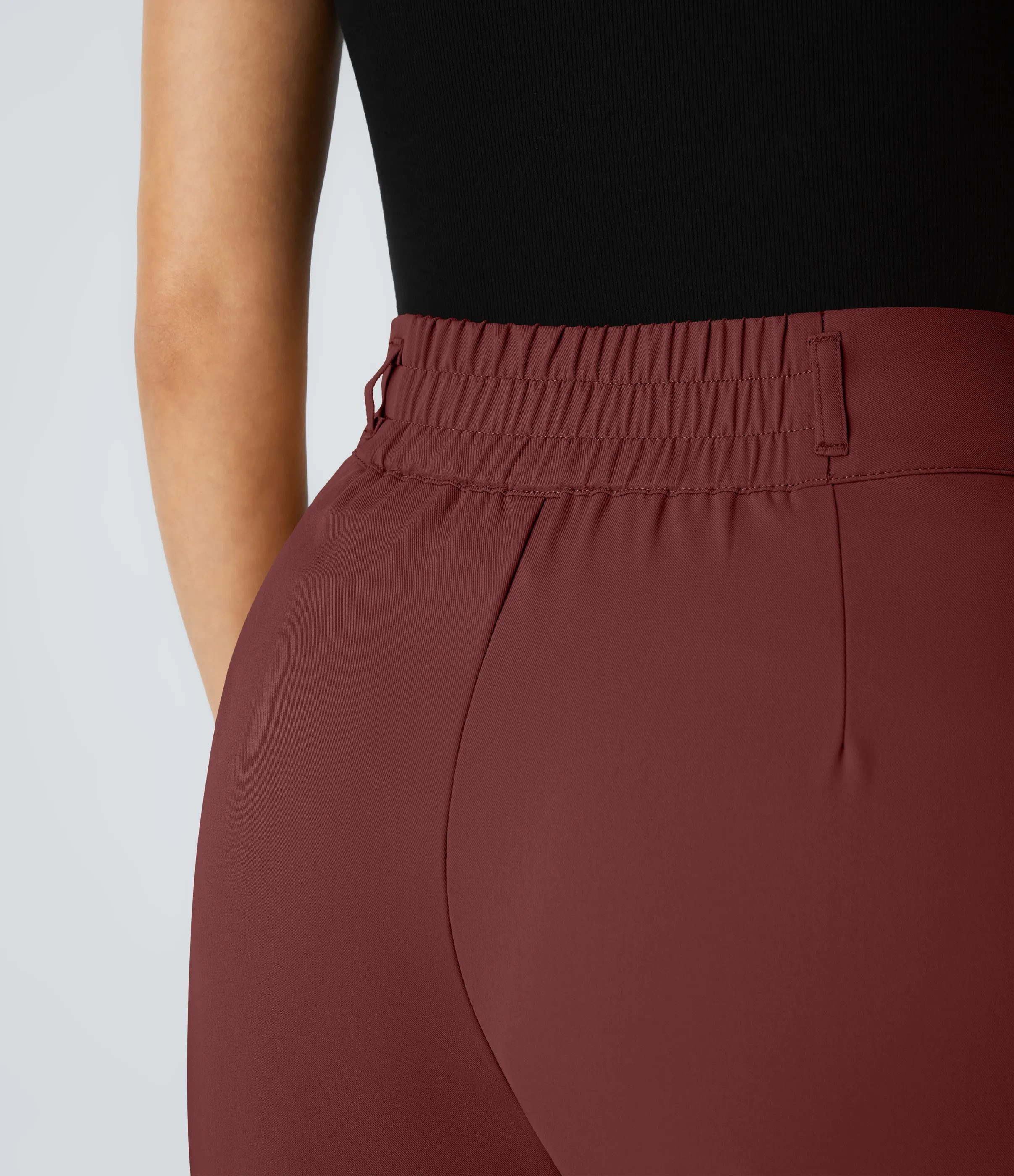 Halara Pantalón oficina tiro alto botón cremallera bolsillo lateral fruncido pierna recta - Biking Red - XL(petite) sold by Halara product image thumbnail 5