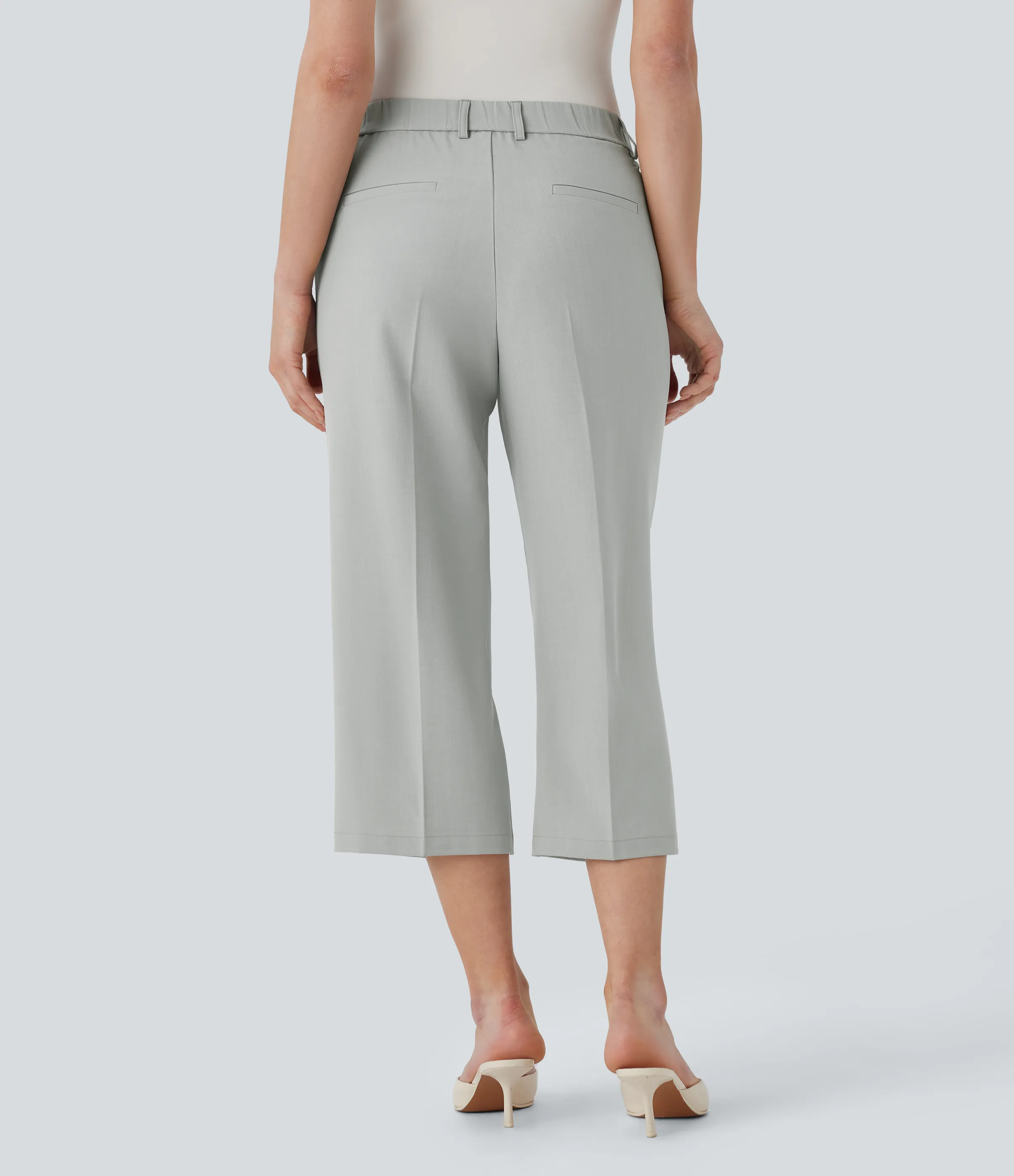 Halara Pantalón oficina capri tiro medio bolsillo lateral - Storm Gray - M(regular) sold by Halara product image thumbnail 3