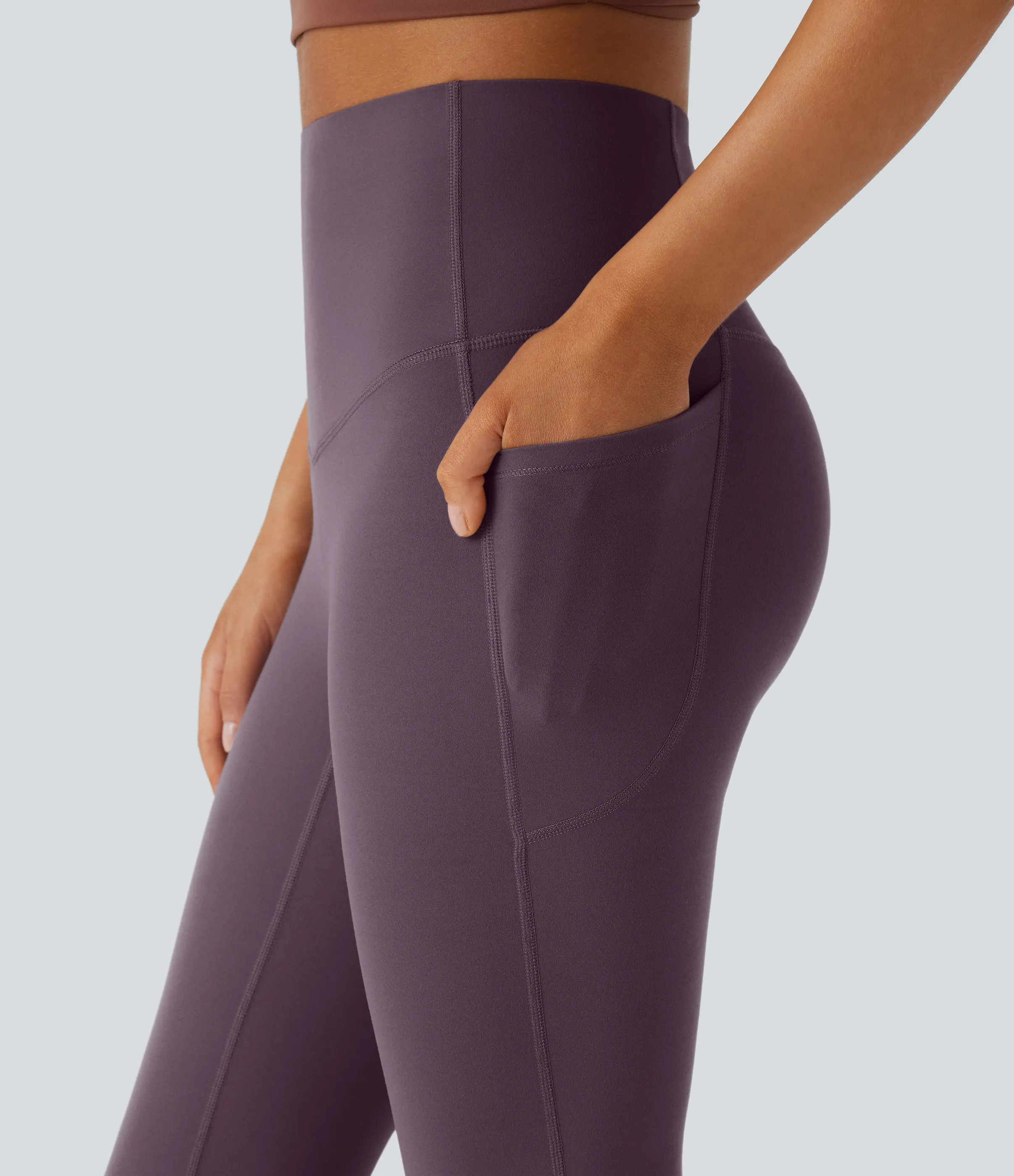 Halara Leggings SoCinched UltraSculpt yoga Bootcut tiro alto control abdomen bolsillo lateral moldeador - Night's Purple - XL(regular) sold by Halara product image thumbnail 5