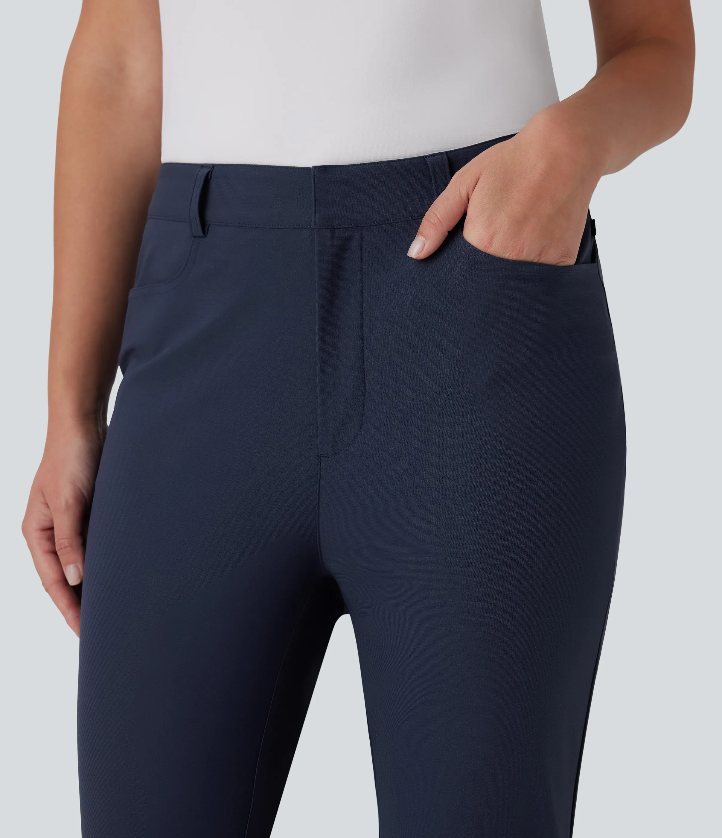 Halara Pantalón golf capri tiro medio múltiple bolsillo ajustado secado rápido bolsillo tee golf - UPF40+ - Dark Blue - L(regular) sold by Halara product image thumbnail 5