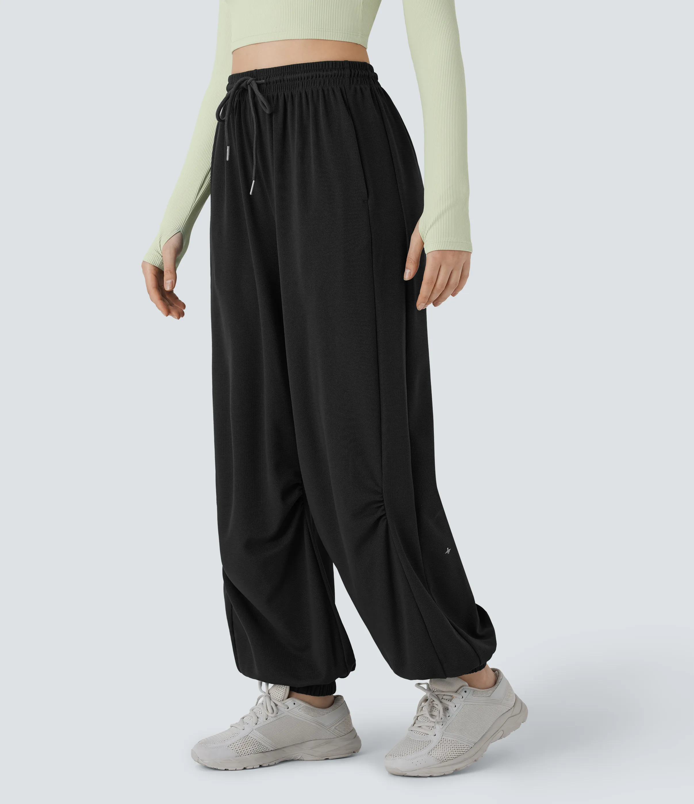 Halara Pantalón deportivo tiro alto cordón bolsillo lateral - Black - XS(regular) sold by Halara product image thumbnail 4