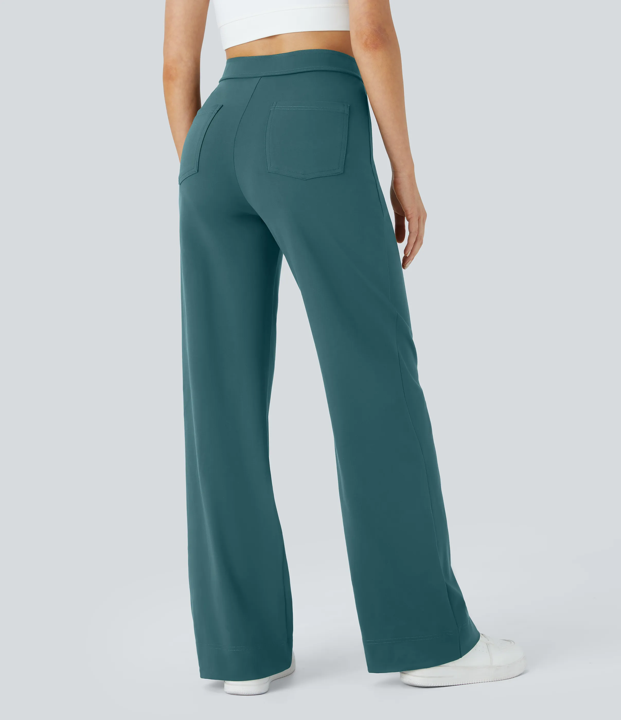 Halara Pantalones pierna recta múltiple bolsillo botón tiro alto - Atlantic Deep - XL(regular) sold by Halara product image thumbnail 3