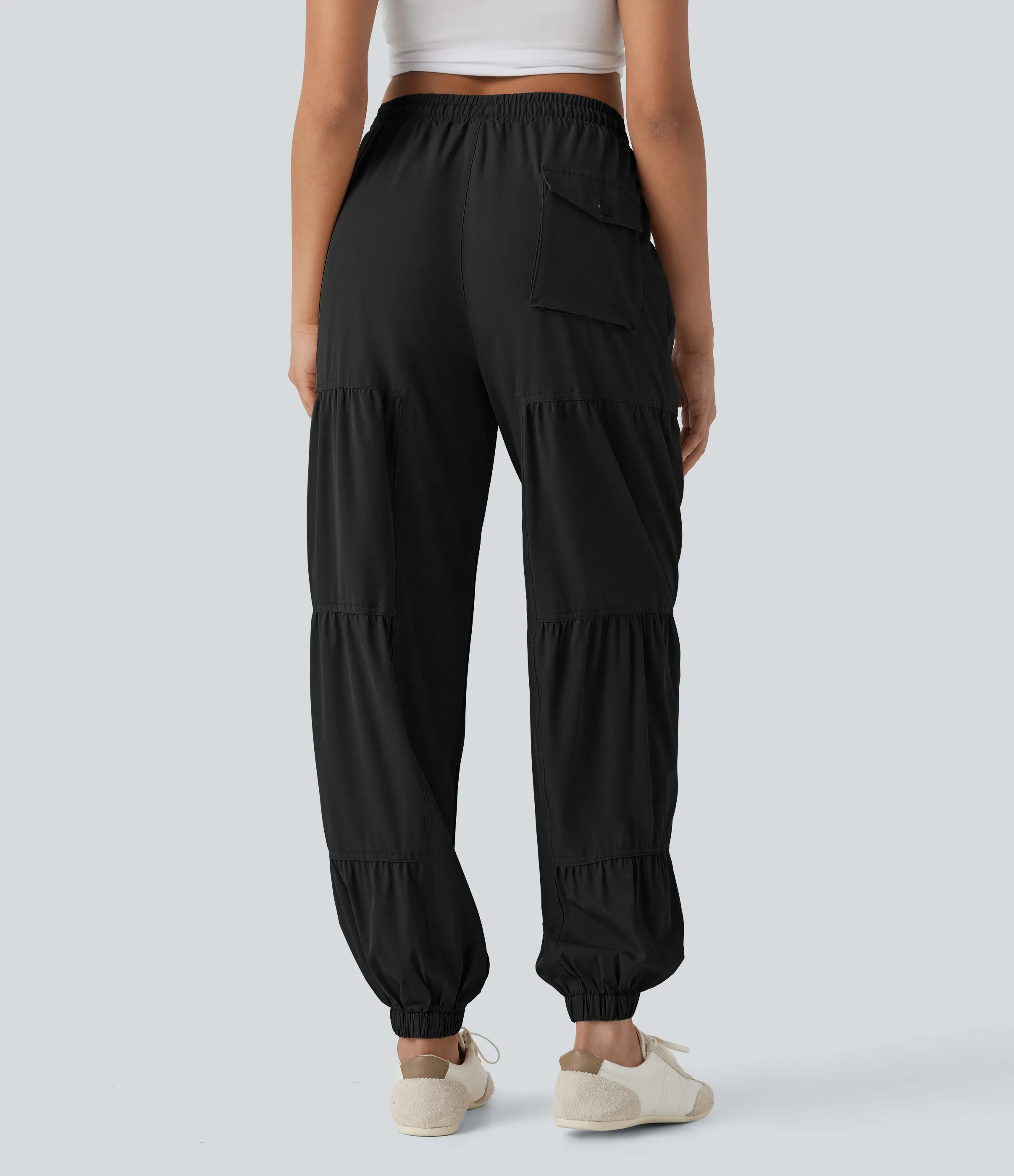 Halara Joggers casuales de tiro medio con cordón de secado rápido y múltiples bolsillos - Black - XS(regular) sold by Halara product image thumbnail 3