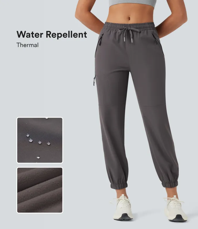 Halara Pantalones deportivos cargo de senderismo térmicos de tiro medio resistentes al agua y al desgaste con cordón y bolsillos con cremallera - Eiffel Tower - XS(regular) sold by Halara