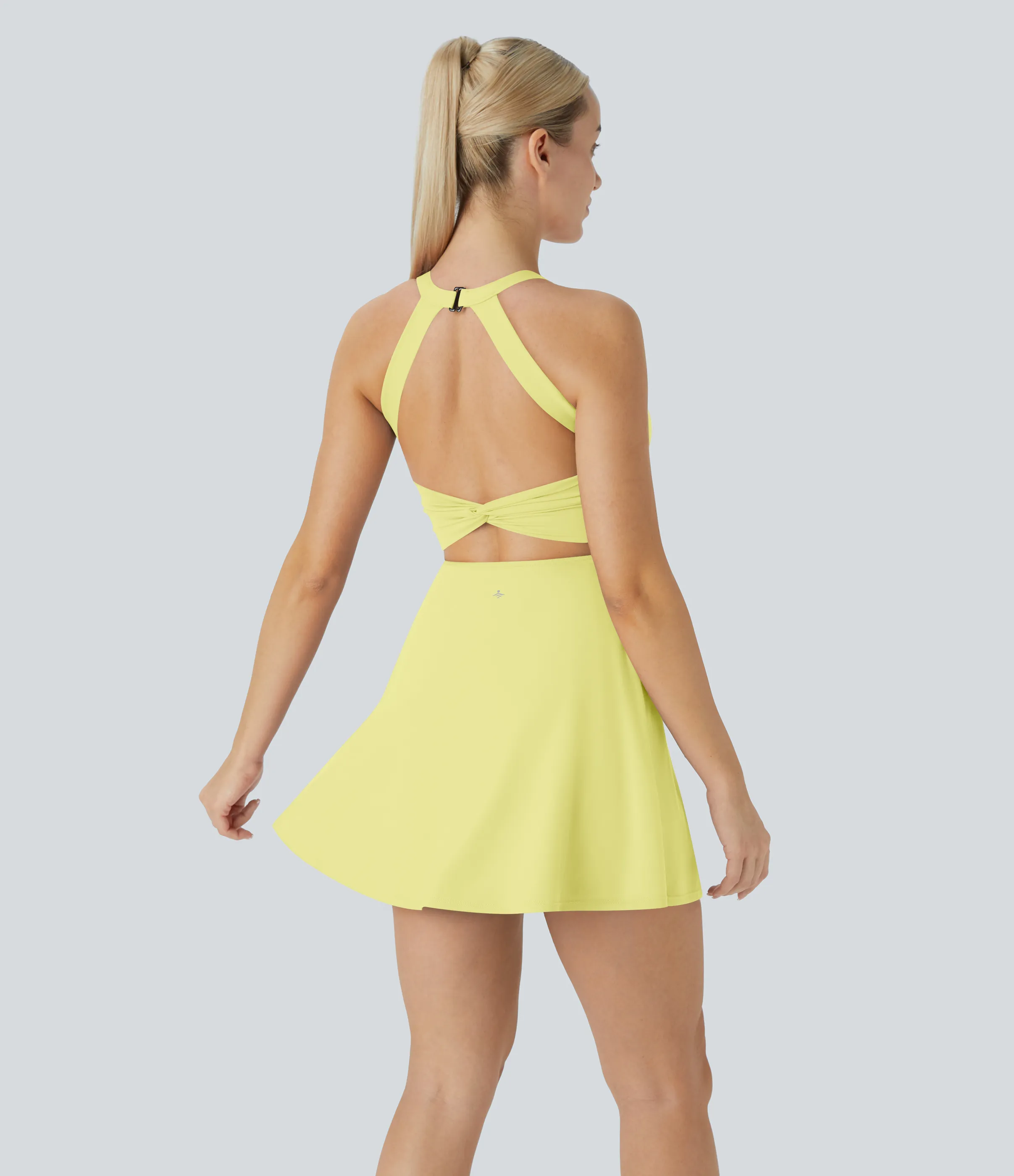 Halara Vestido Softlyzero™ Airy deportivo activo baile tacto fresco sin espalda retorcido - Edición Easy Peezy - Yellow Pear - XL sold by Halara product image thumbnail 3