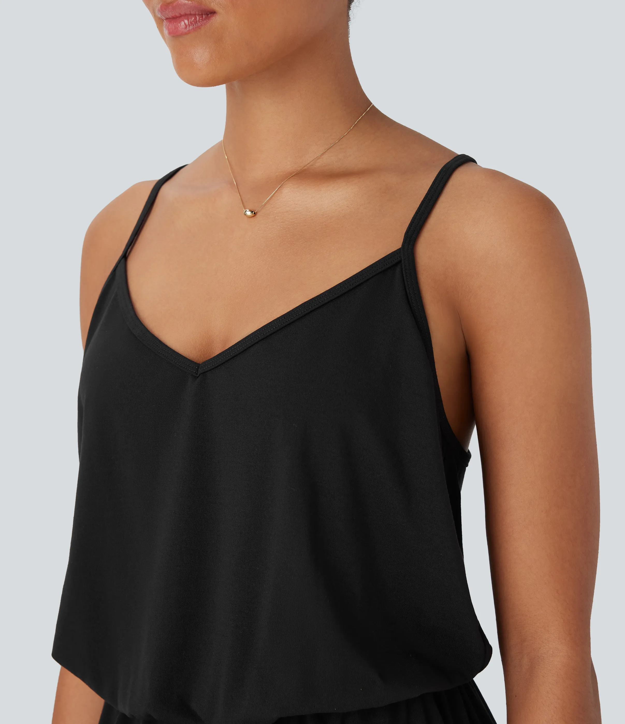 Halara Mono relajado ancho con tirantes ajustables y bolsillos - Black - M sold by Halara product image thumbnail 5