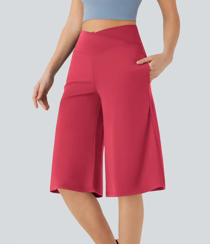 Halara Pantalones de yoga Softlyzero™ Airy de tiro alto cruzado con bolsillos en tacto frío - Winterberry - S sold by Halara