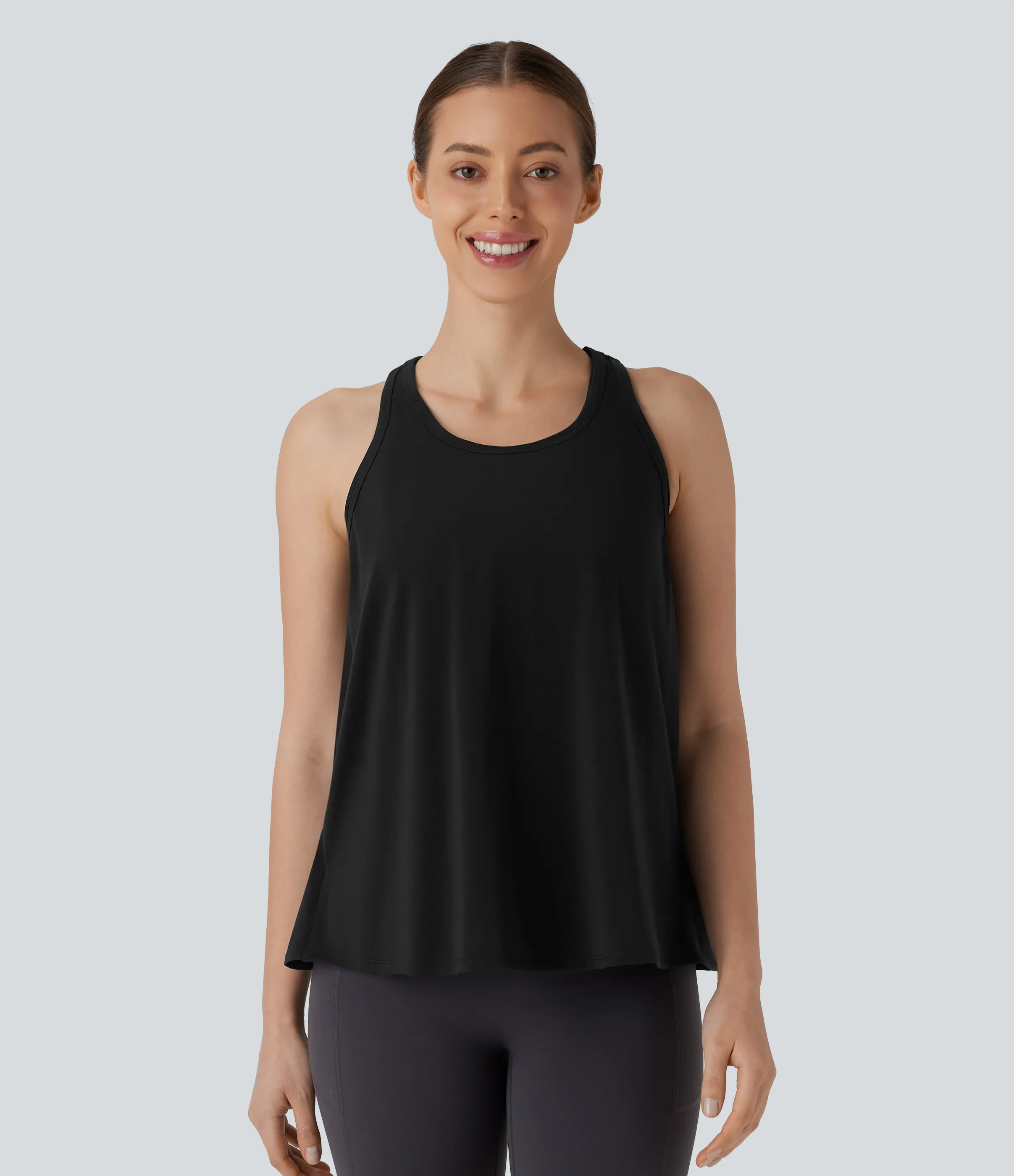 Halara Camiseta sin mangas correr secado rápido espalda deportiva dobladillo curvo raya - Black - XS sold by Halara product image thumbnail 3