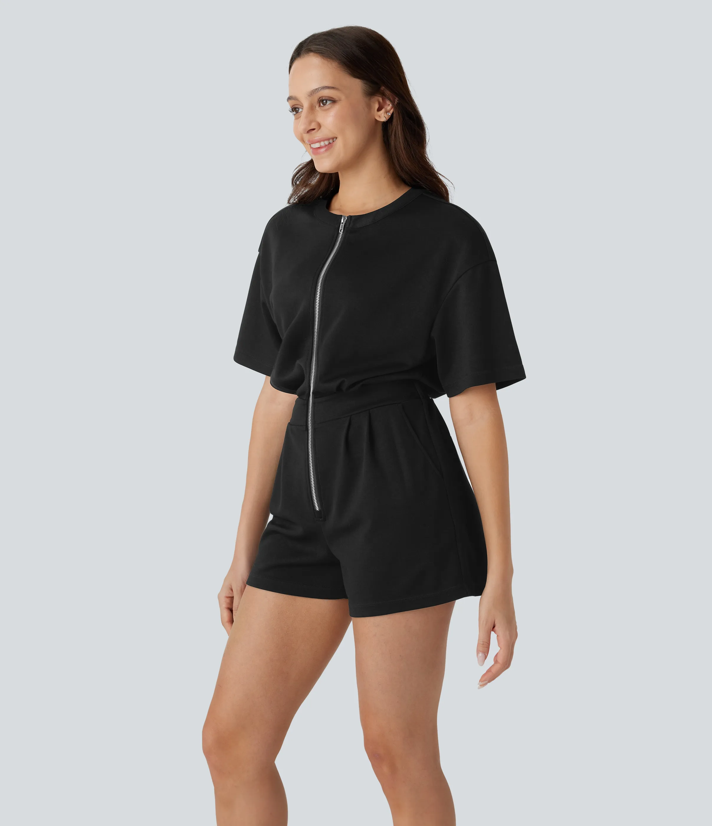 Halara Mono yoga bolsillo lateral cordón abertura cremallera - Black - L sold by Halara product image thumbnail 4