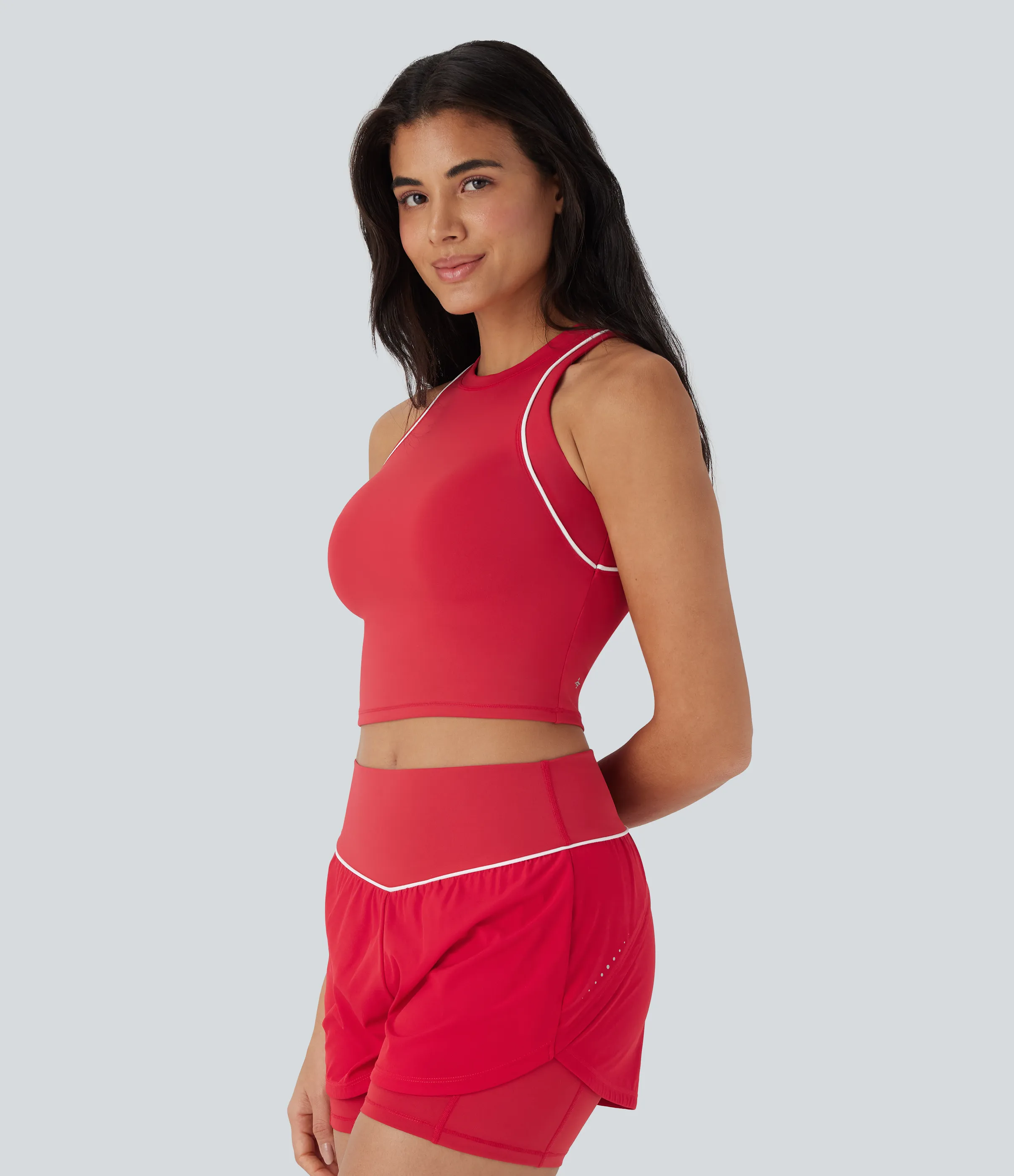 Halara Camiseta corta sin mangas SpeedWave™ reflectante de secado rápido para running - Poinsettia - L sold by Halara product image thumbnail 4