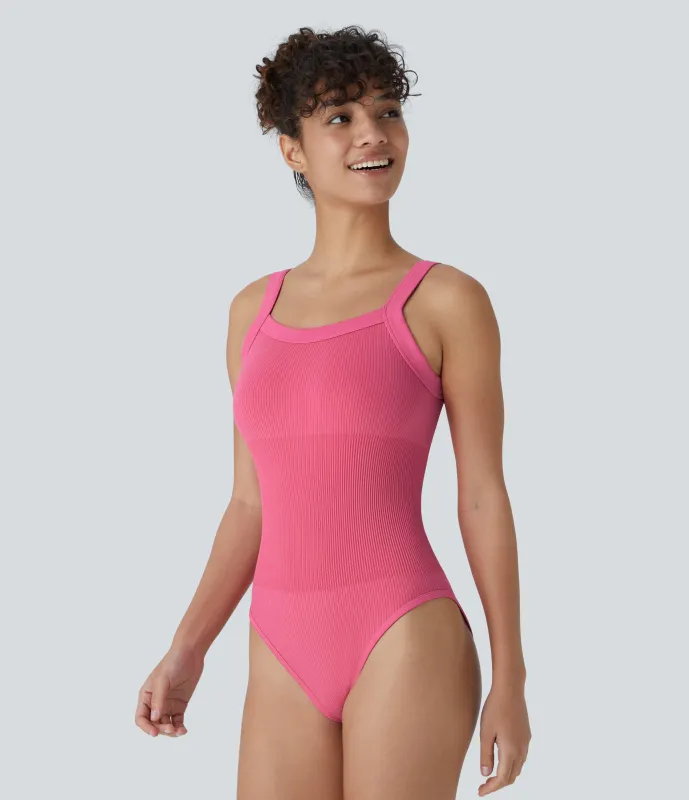 Halara Body liso sin costura cuello cuadrado - Flowering Ginger - S sold by Halara