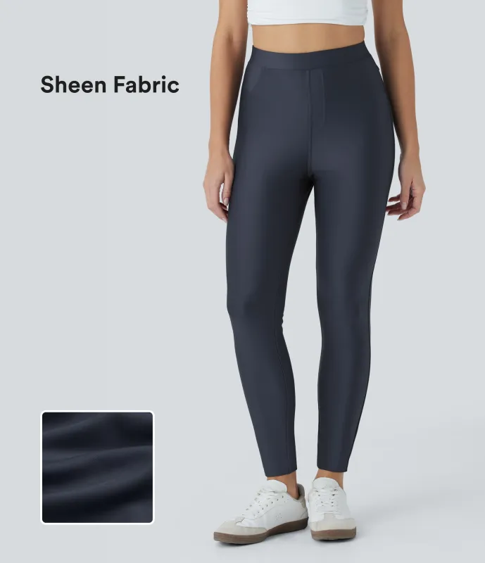 Halara Pantalones casuales ajustados de tiro alto con bolsillos - Blue Nights - L(regular) sold by Halara