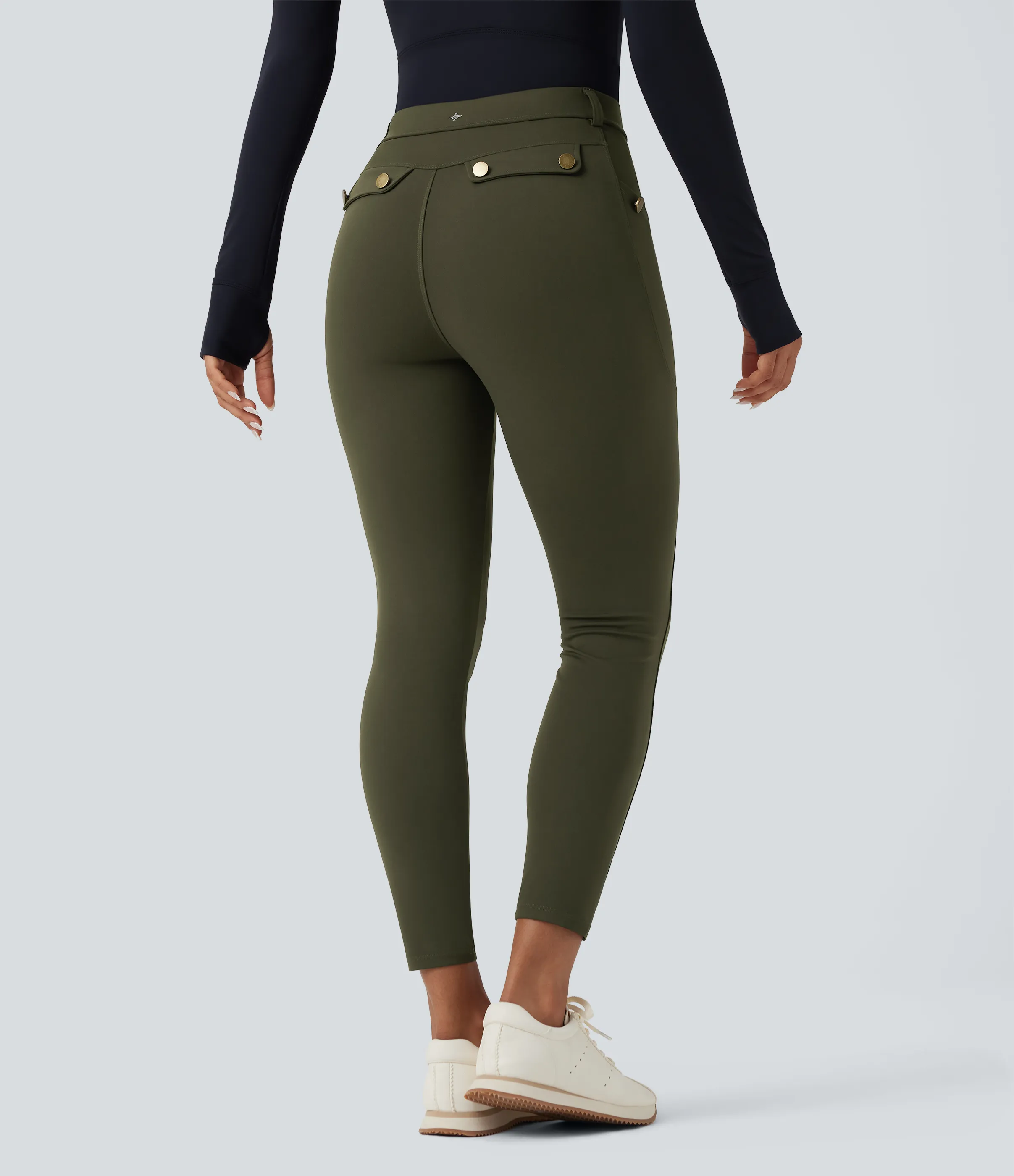 Halara Pantalones ajustados de tiro alto con bolsillos - Forest Night - S(regular) sold by Halara product image thumbnail 5