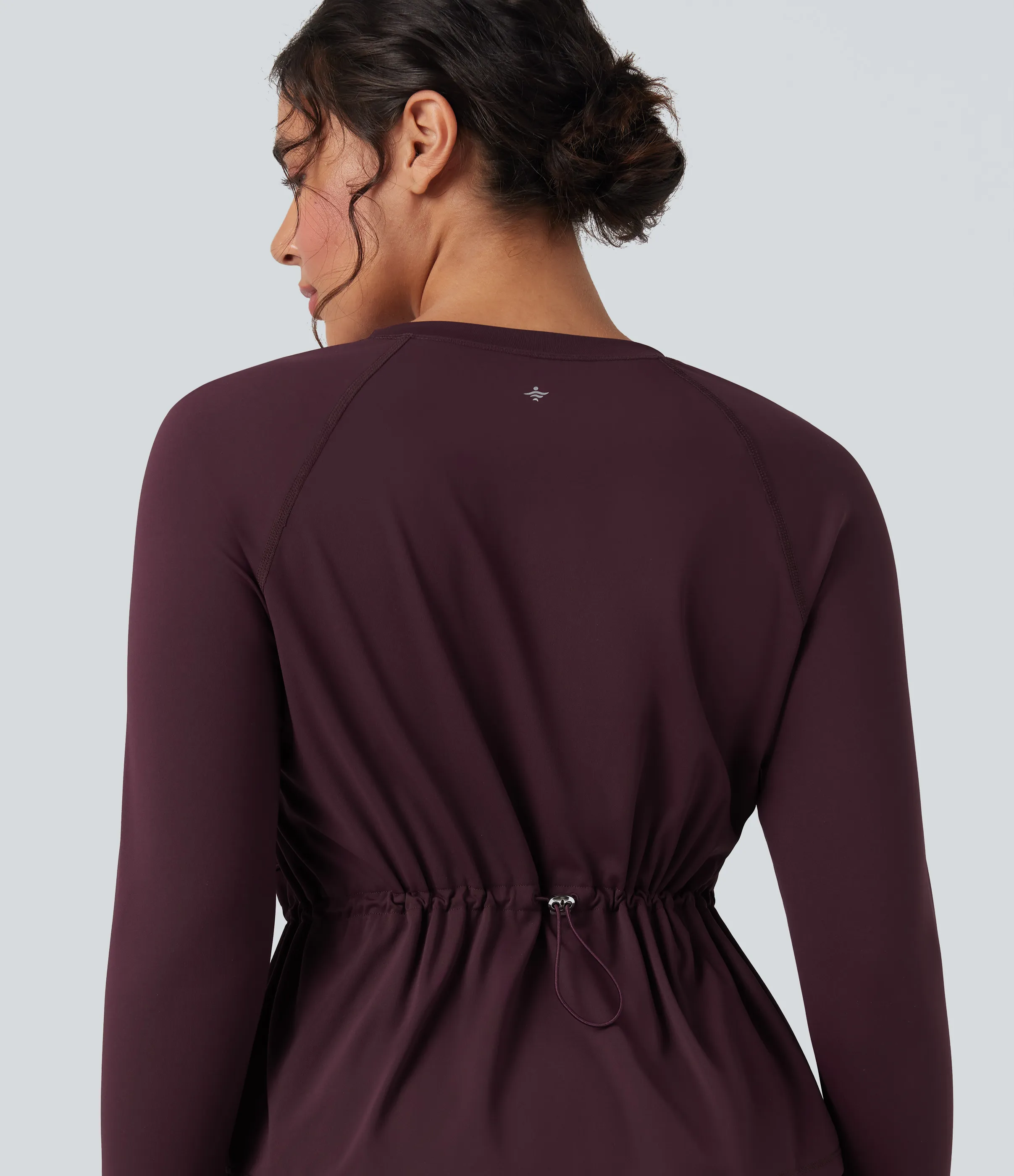 Halara Camiseta deportiva para running SoftlyZero™ de manga larga con cordón y aberturas para los pulgares - Fig - XS sold by Halara product image thumbnail 5