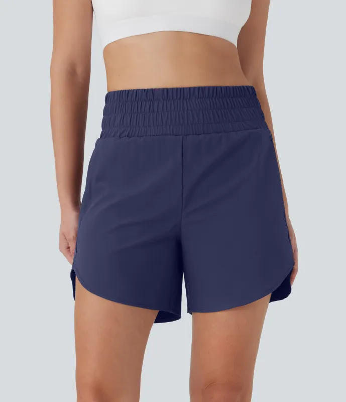 Halara Shorts de running Breezeful™ 2 en 1 de tiro alto con múltiples bolsillos y dobladillo curvo, secado rápido y longitud de 14cm - Patriot Blue - XS sold by Halara